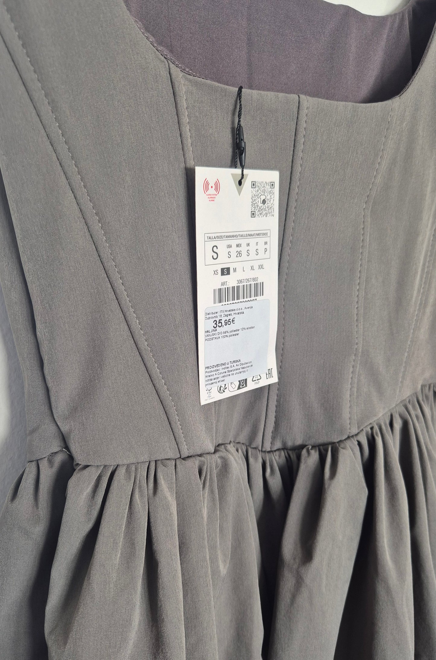 ZARA siva haljina, nova (s etiketom)