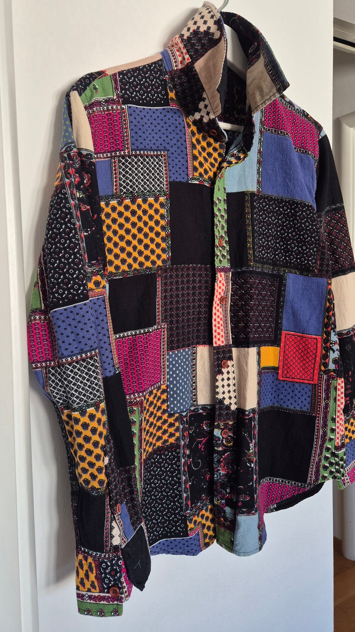 pamučna košulja patchwork uzorka, vintage, nova ✌️