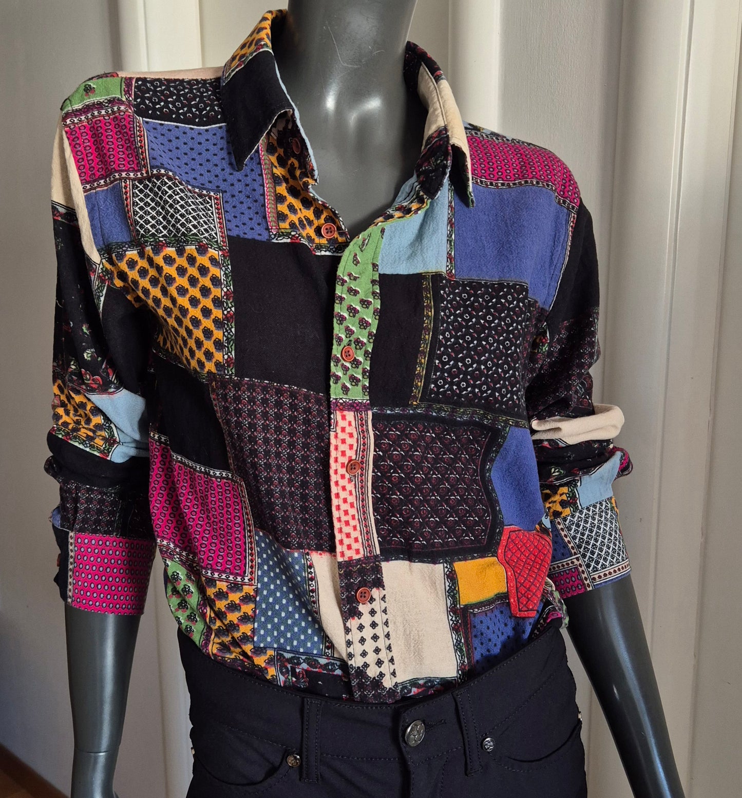 pamučna košulja patchwork uzorka, vintage, nova ✌️