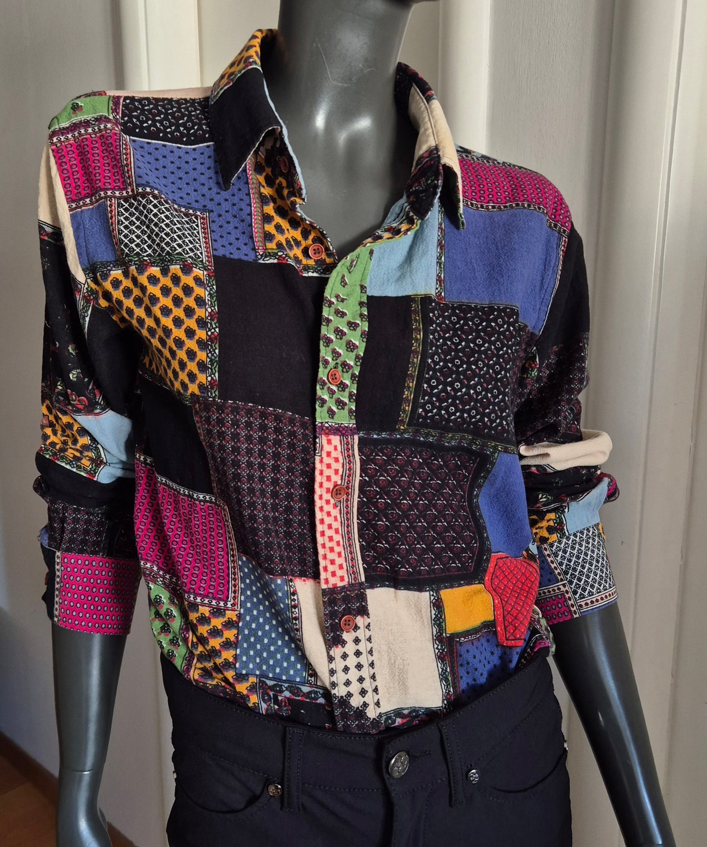 pamučna košulja patchwork uzorka, vintage, nova ✌️