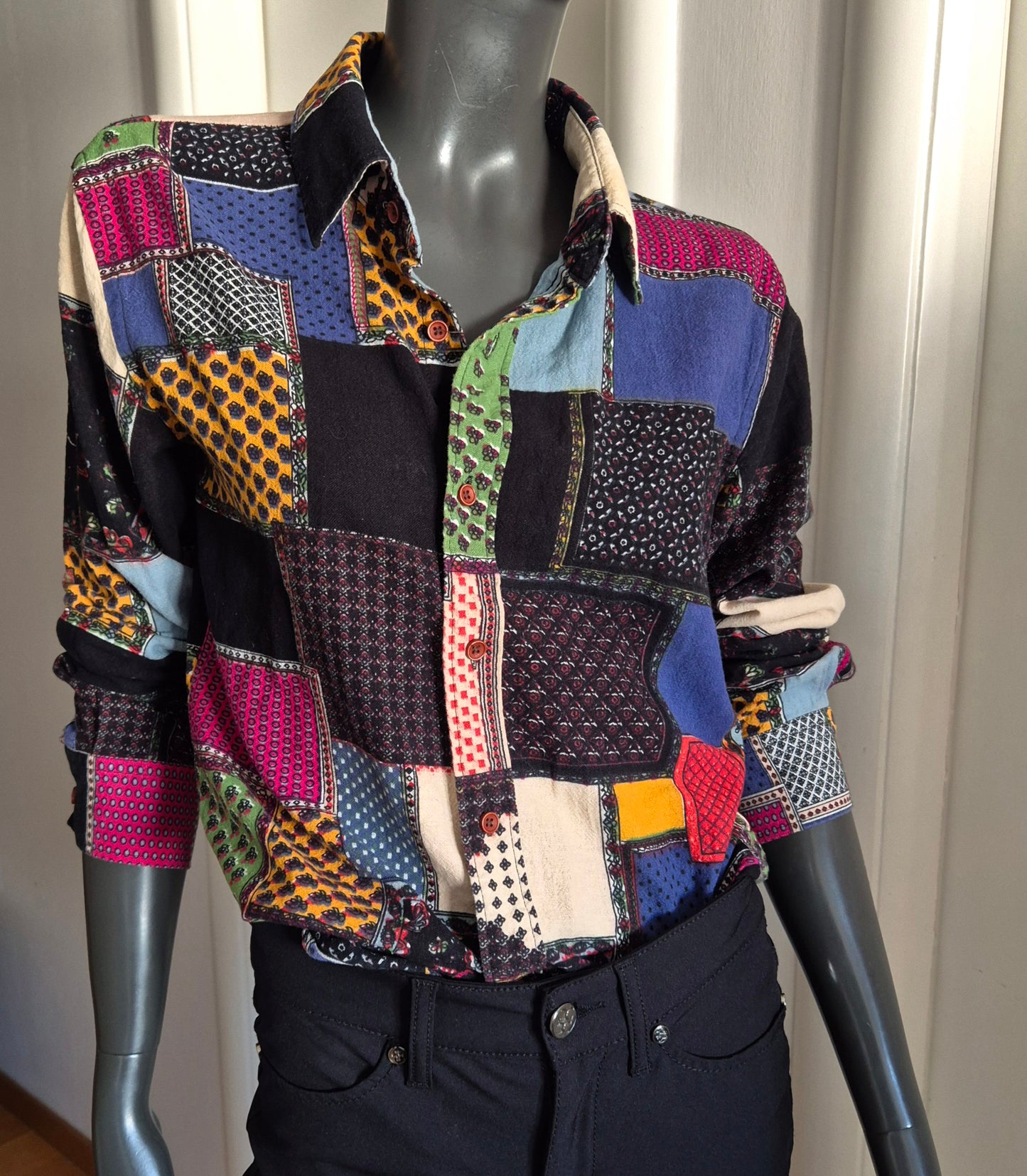 pamučna košulja patchwork uzorka, vintage, nova ✌️