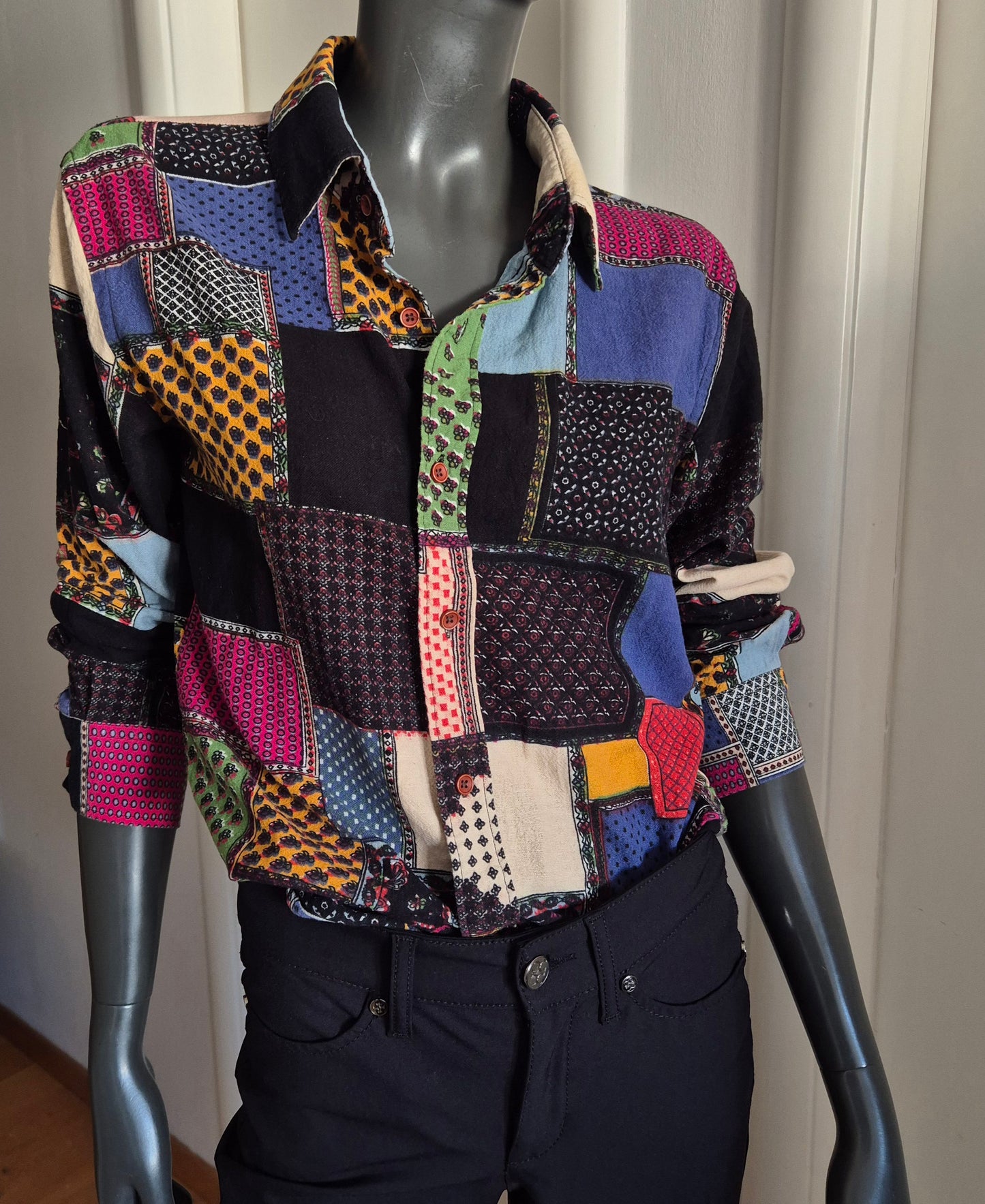 pamučna košulja patchwork uzorka, vintage, nova ✌️