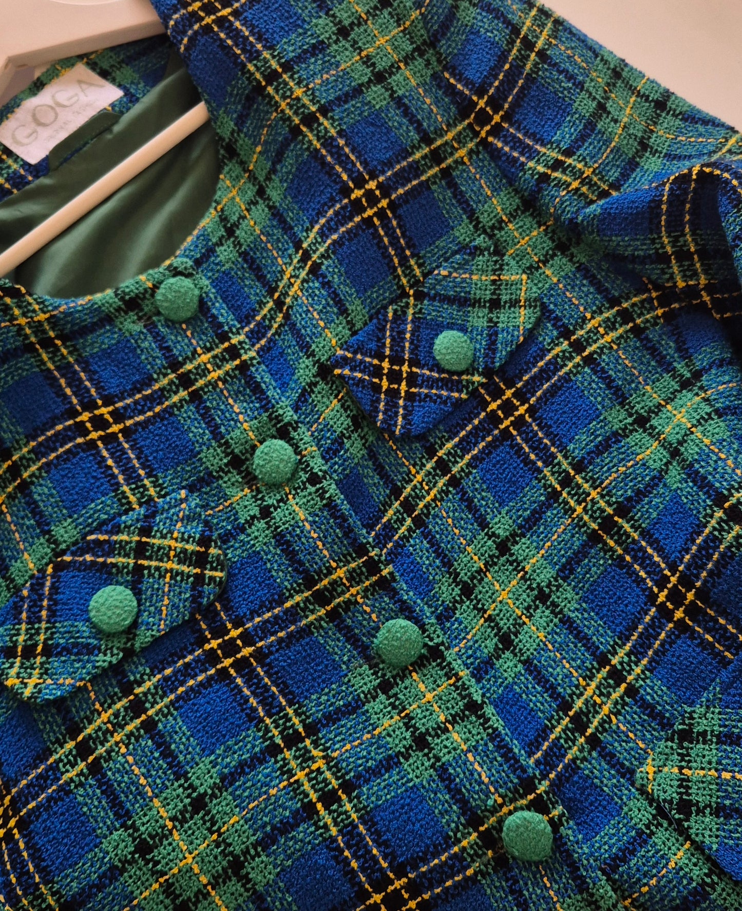 karirani sako od buklea 💚💙