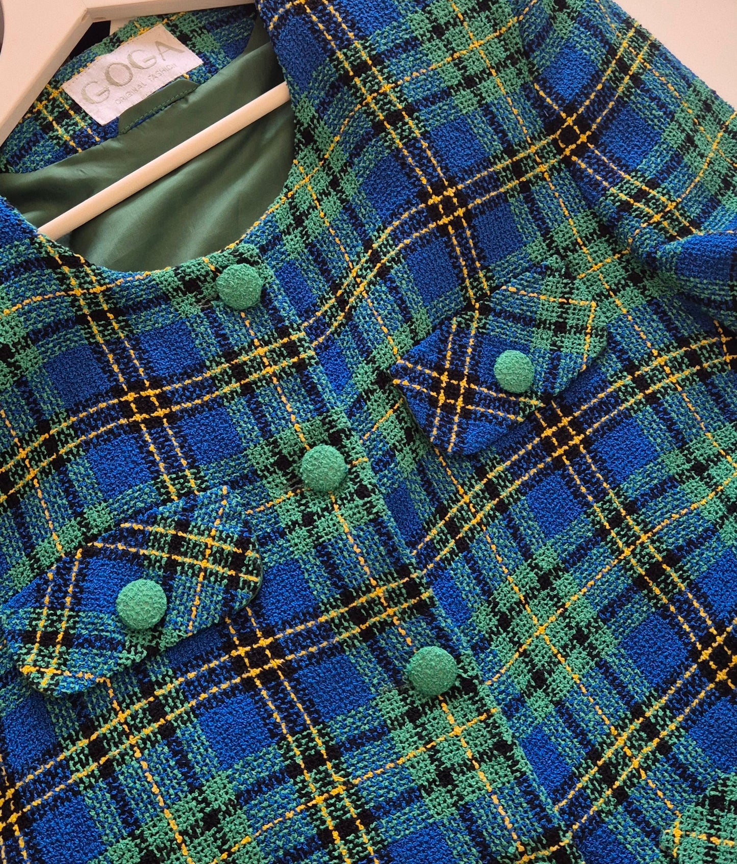 karirani sako od buklea 💚💙