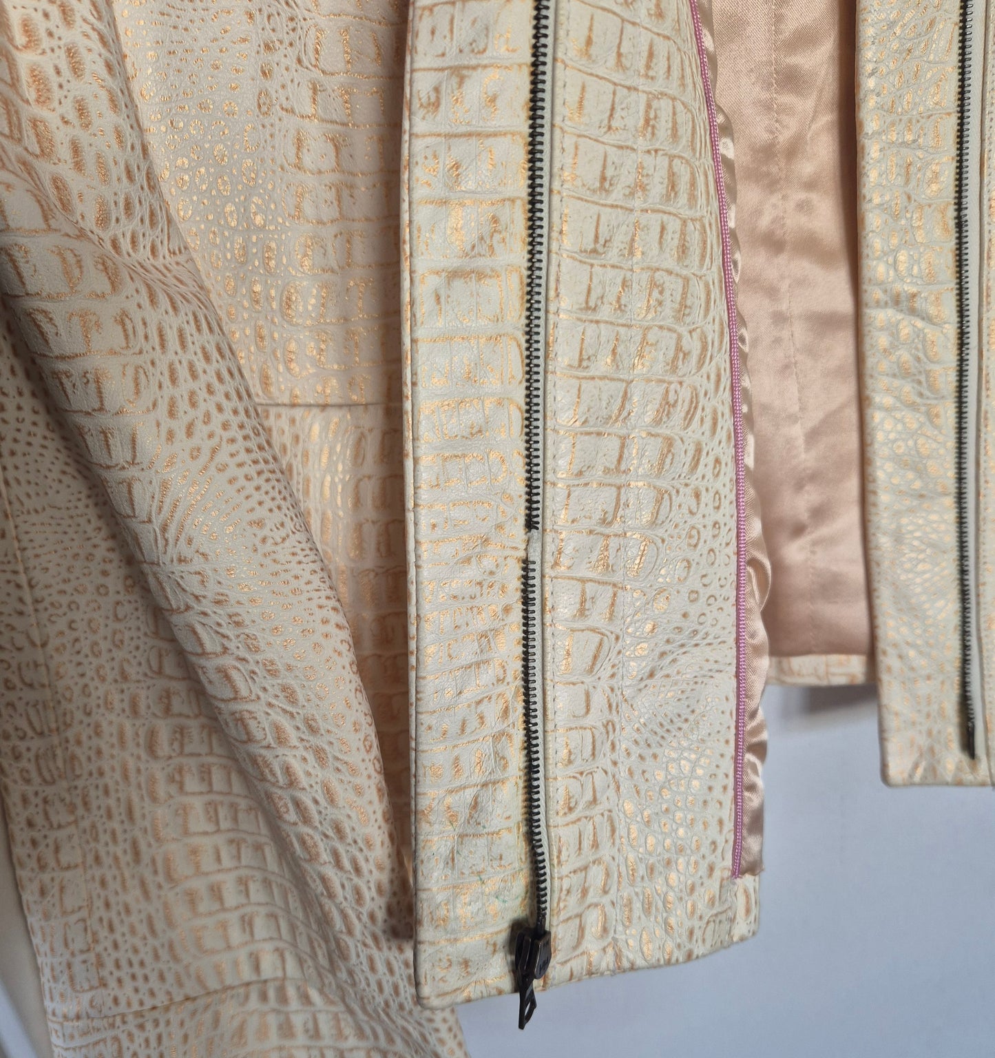 TESORI beige-zlatna jakna, koža