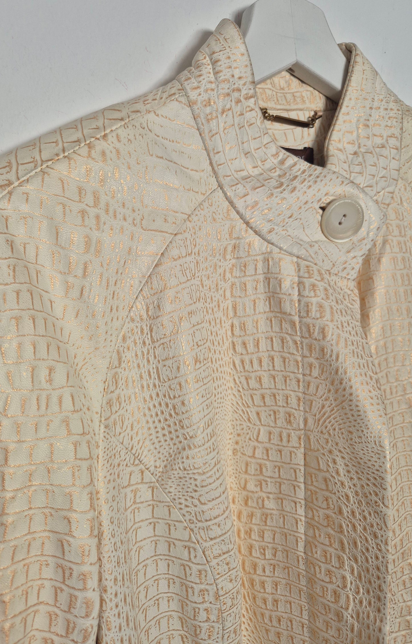 TESORI beige-zlatna jakna, koža