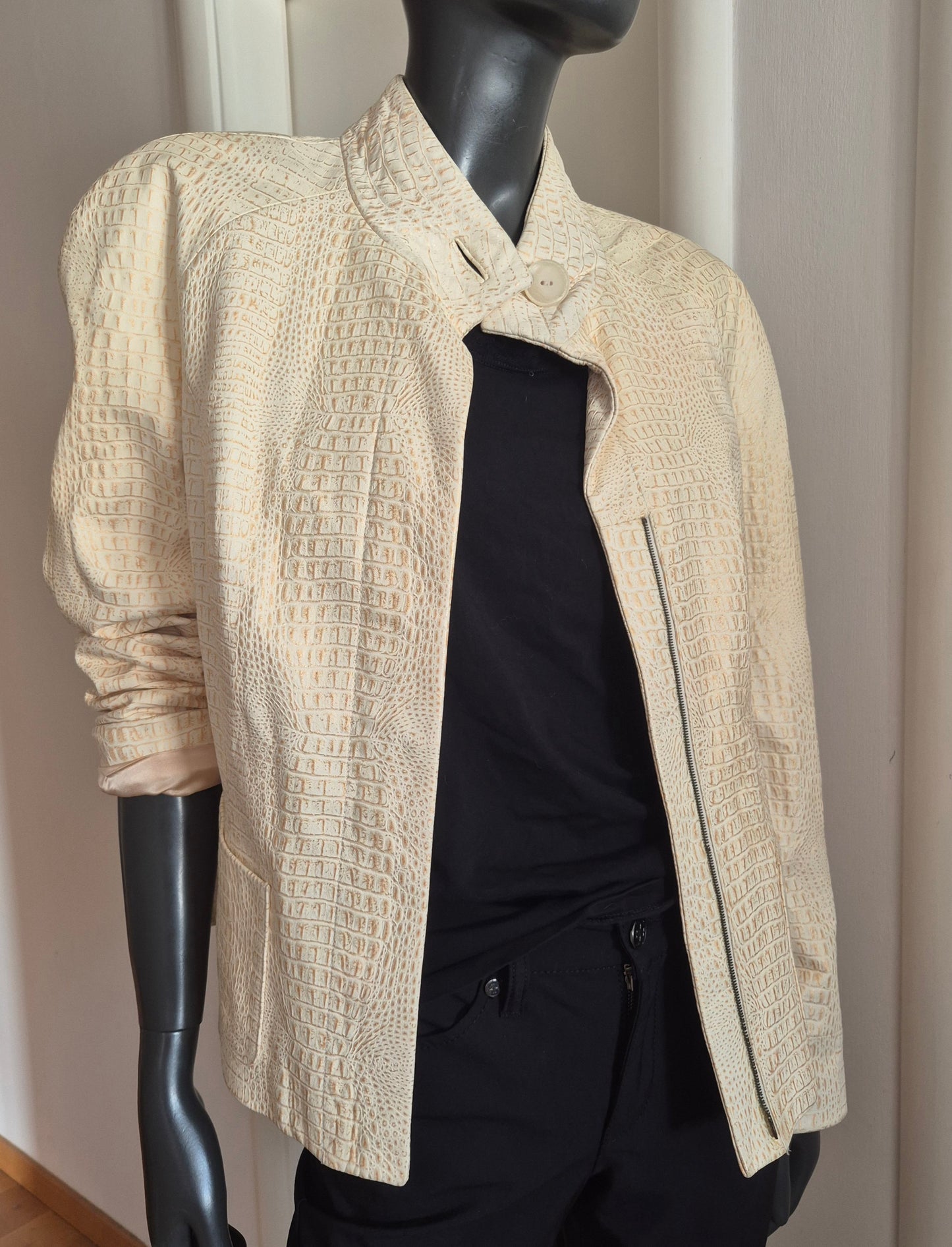 TESORI beige-zlatna jakna, koža