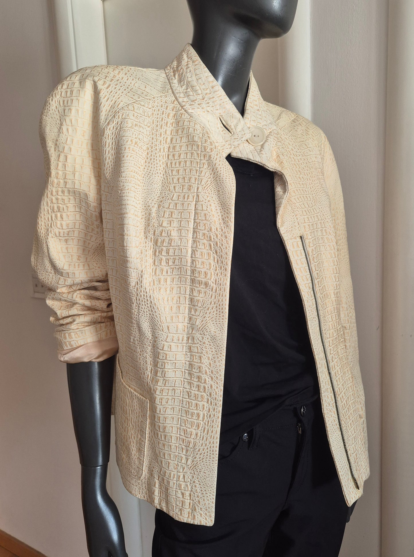 TESORI beige-zlatna jakna, koža