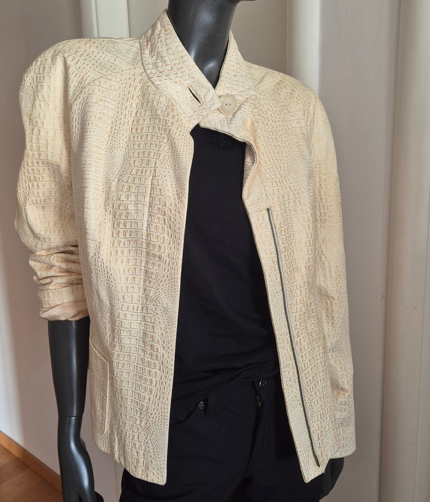 TESORI beige-zlatna jakna, koža