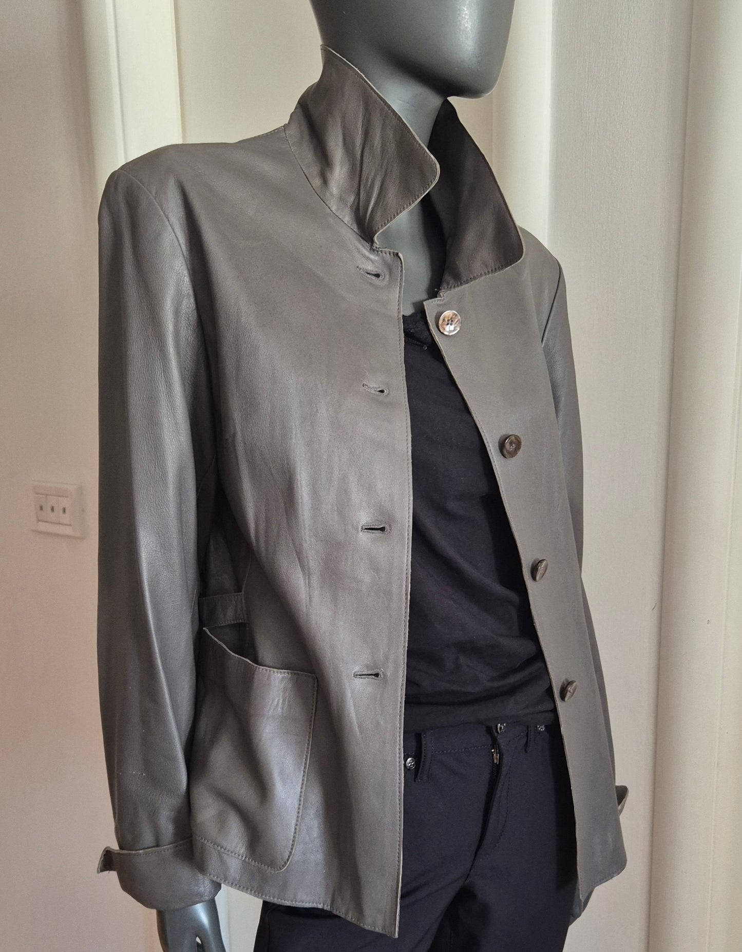 JONES NEW YORK siva jakna, koža 🩶