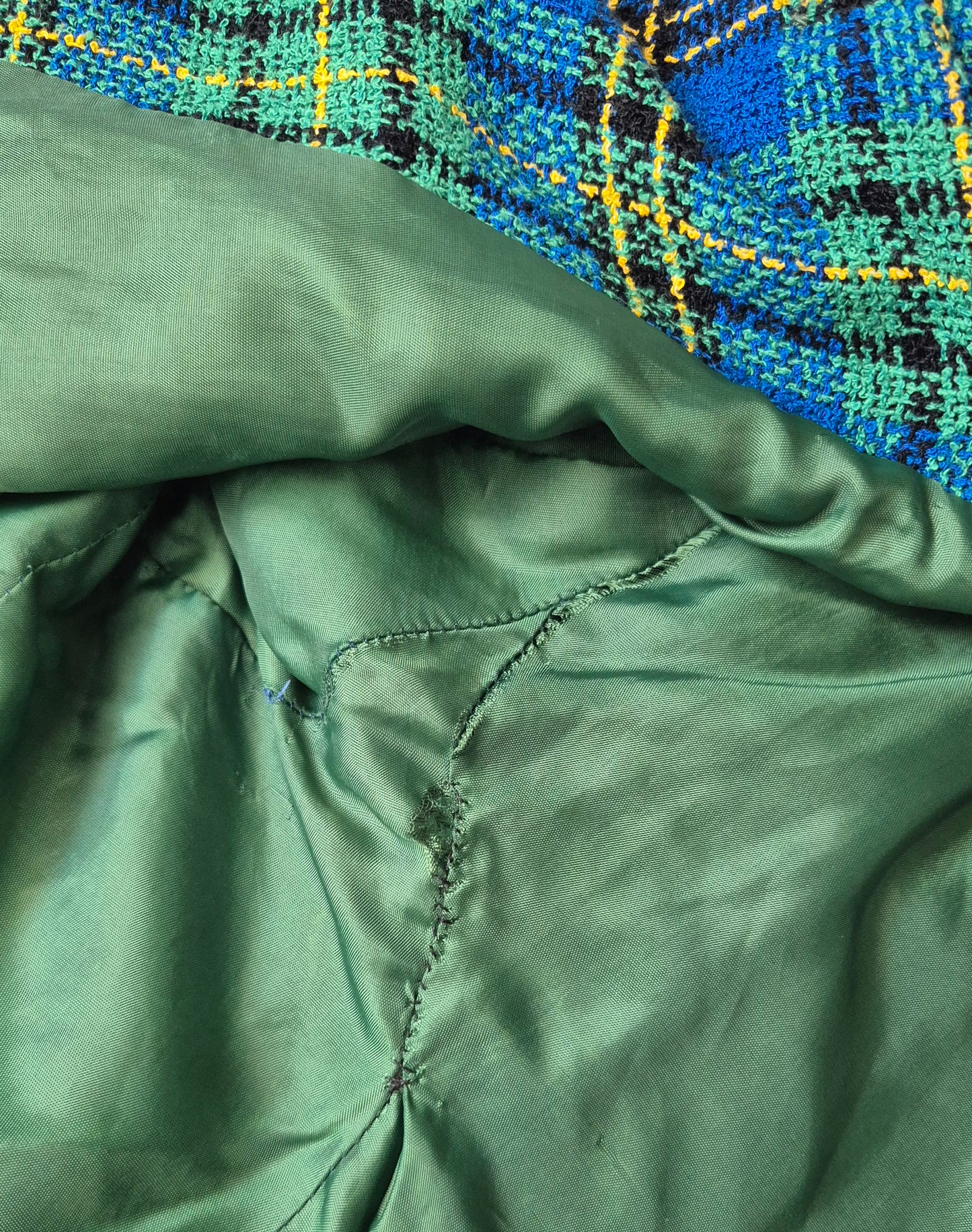 karirani sako od buklea 💚💙