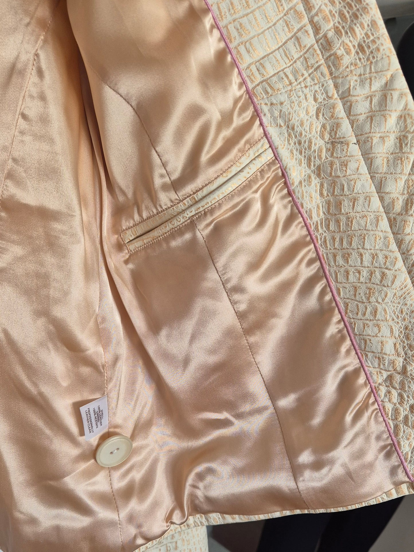 TESORI beige-zlatna jakna, koža