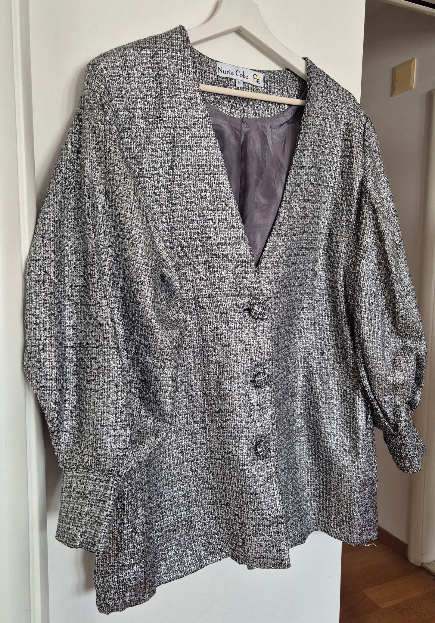NURIA COBO sako/jakna, srebrno-sivi bukle