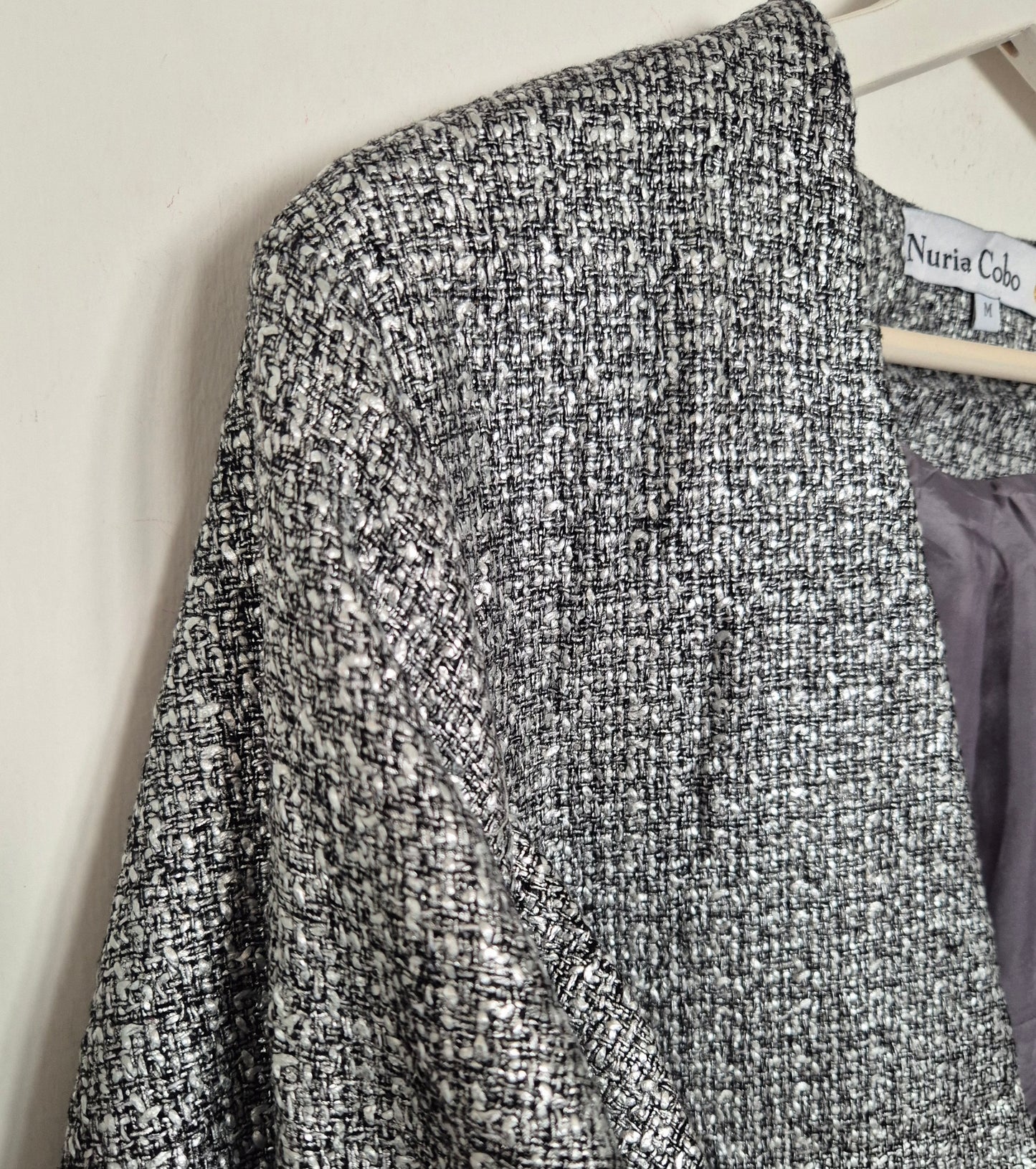 NURIA COBO sako/jakna, srebrno-sivi bukle