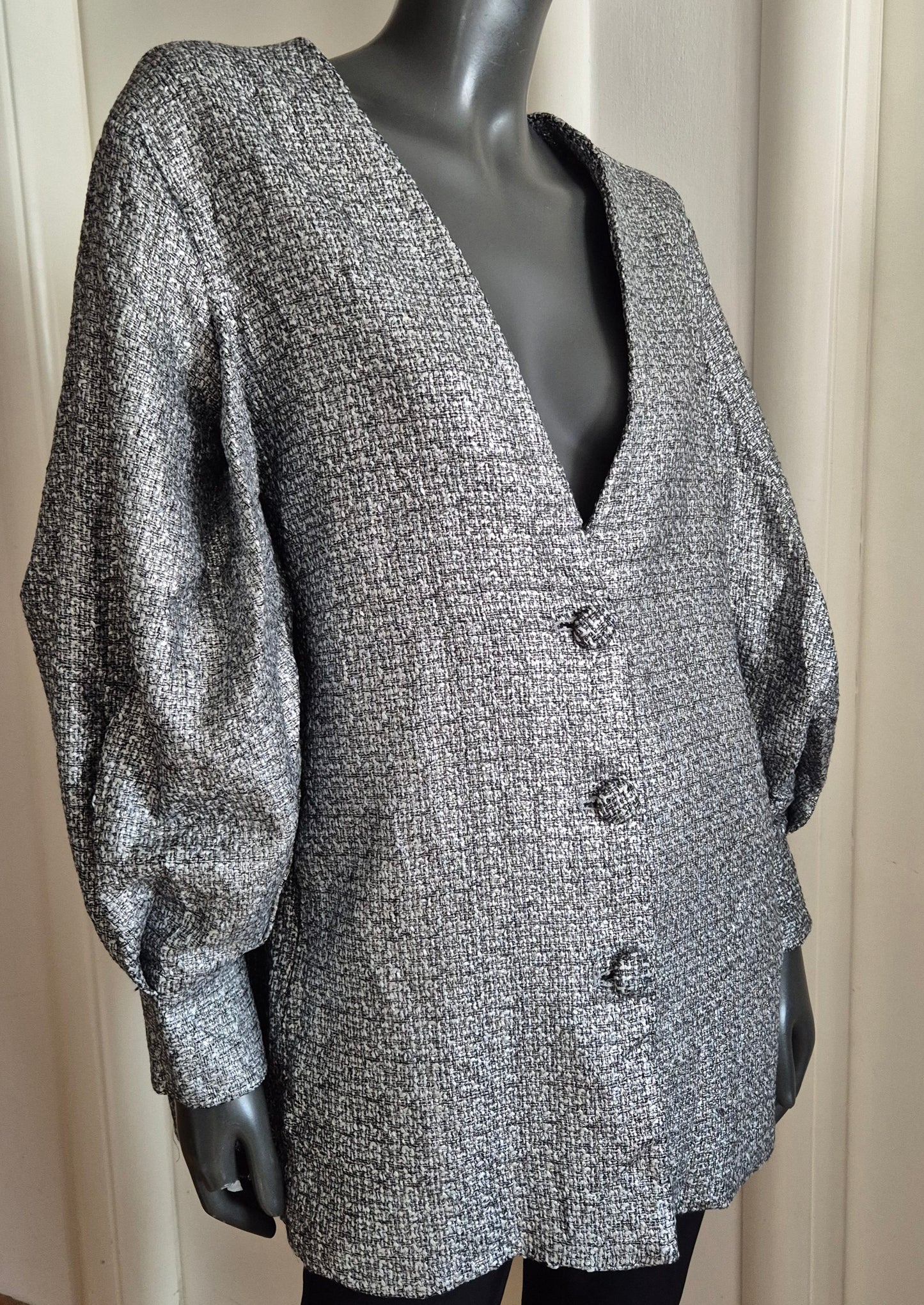 NURIA COBO sako/jakna, srebrno-sivi bukle