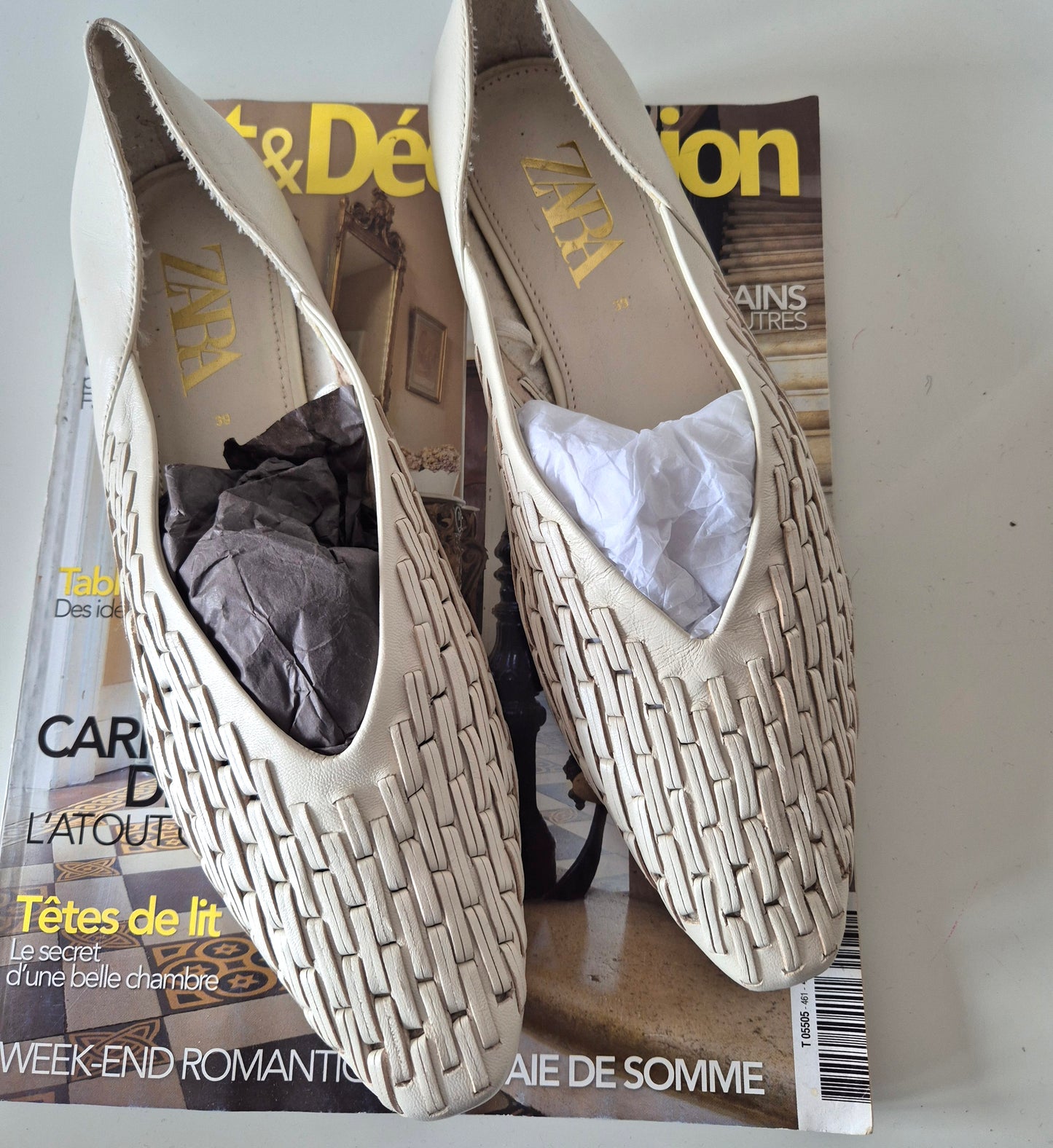 ZARA balerinke od pletene kože, broj 39