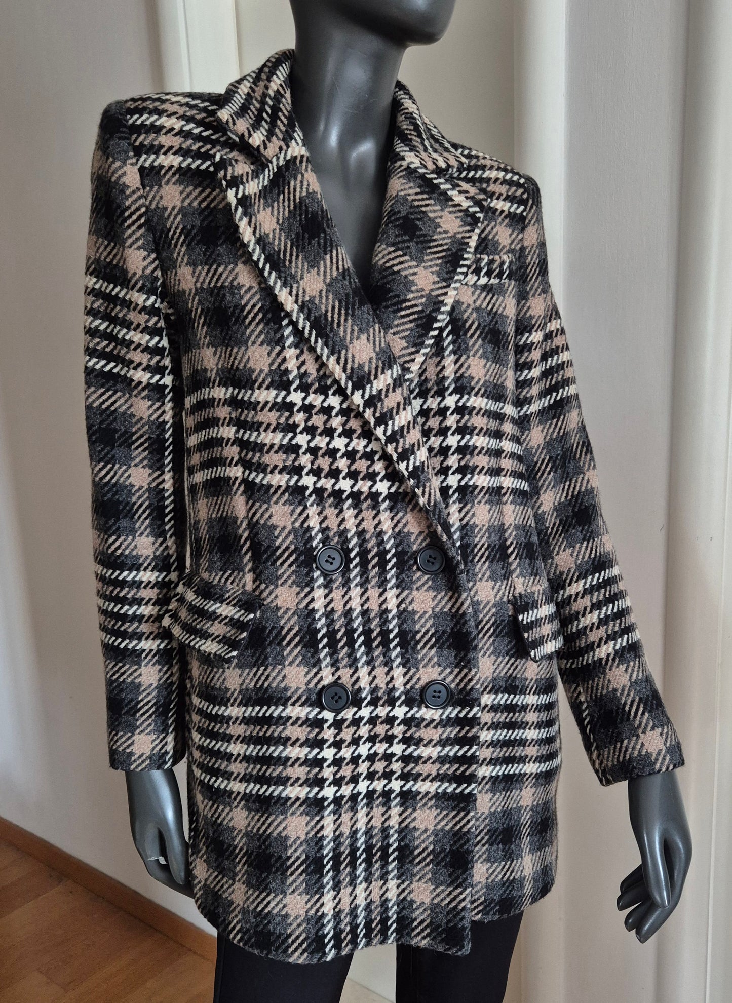 RAIINE karirani sako/kaput, 100% vuna