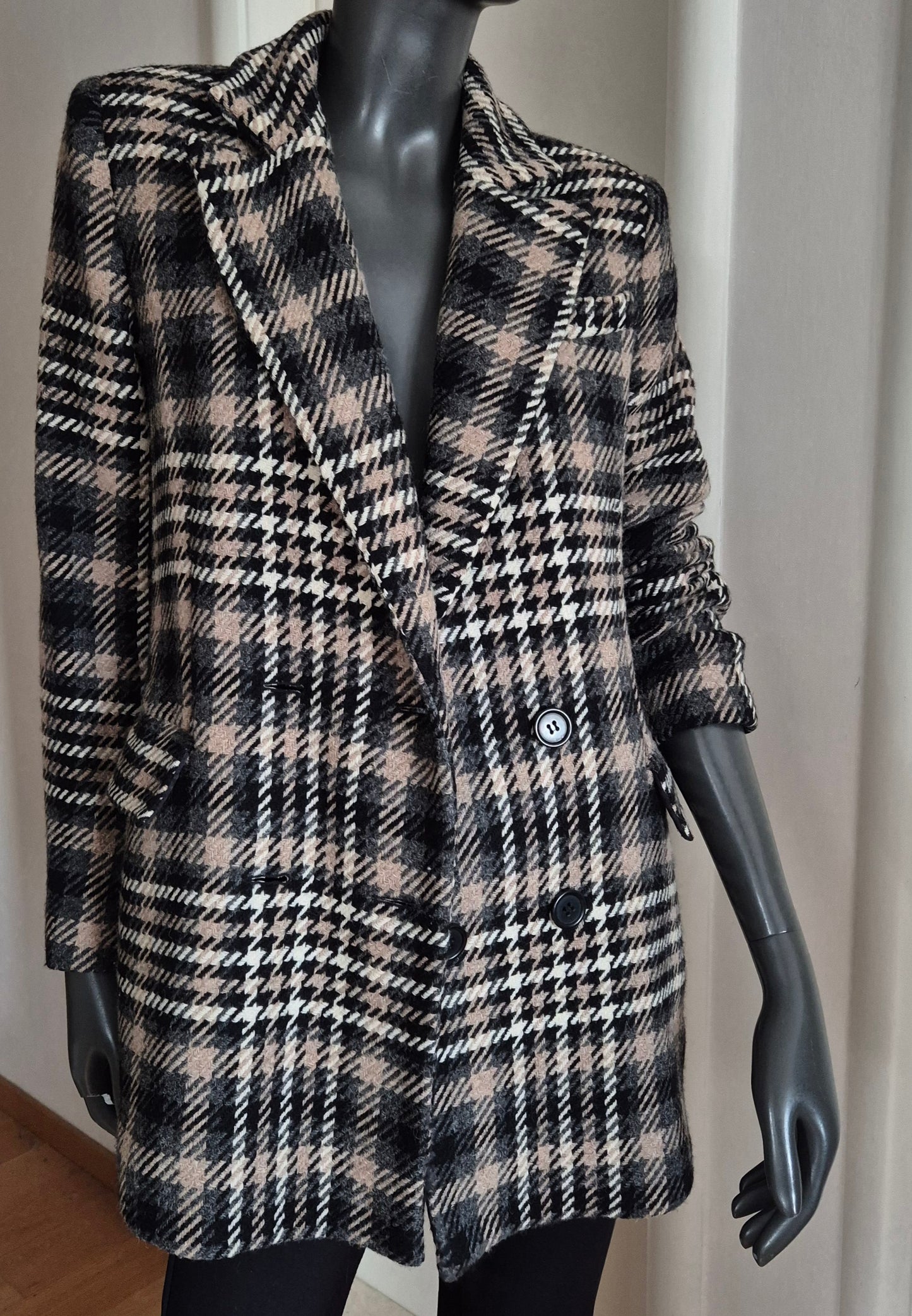 RAIINE karirani sako/kaput, 100% vuna