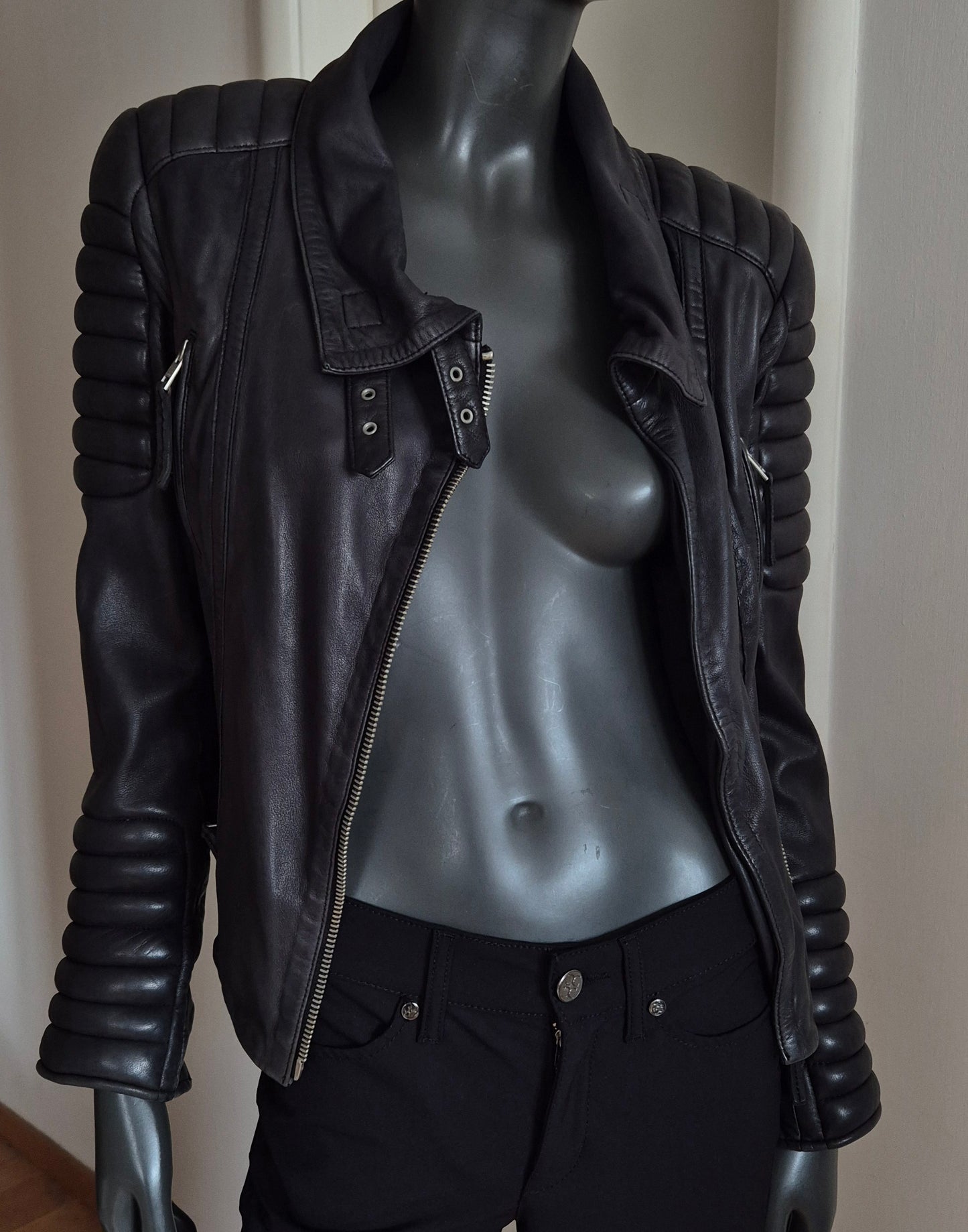 ALL SAINTS kožna biker jakna