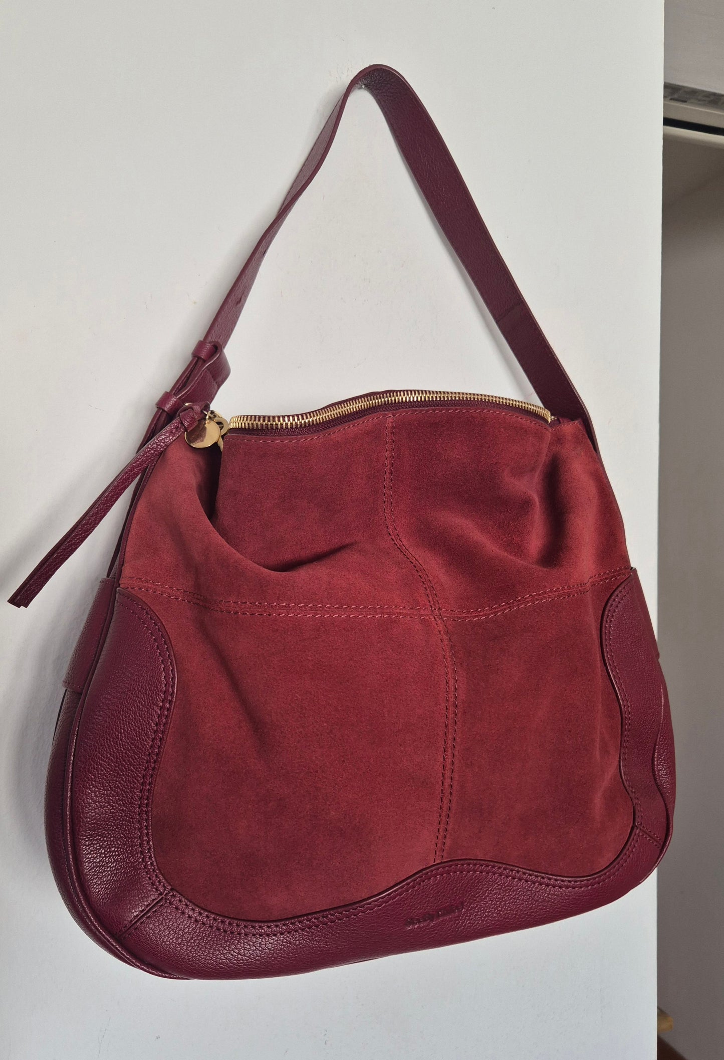 CHLOÉ velika hobo torba, koža i brušena koža