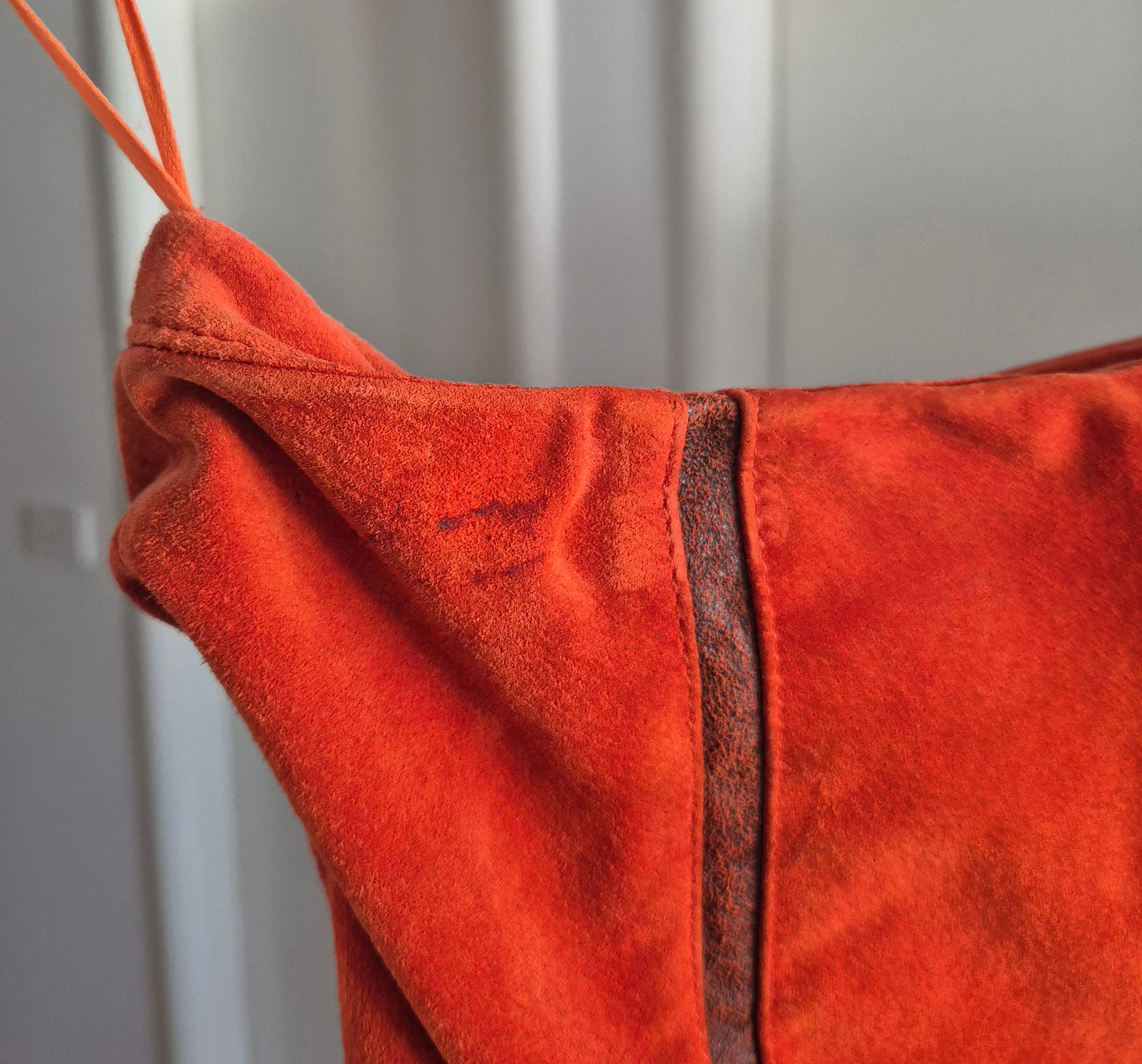 vintage narančasta suknja od brušene kože