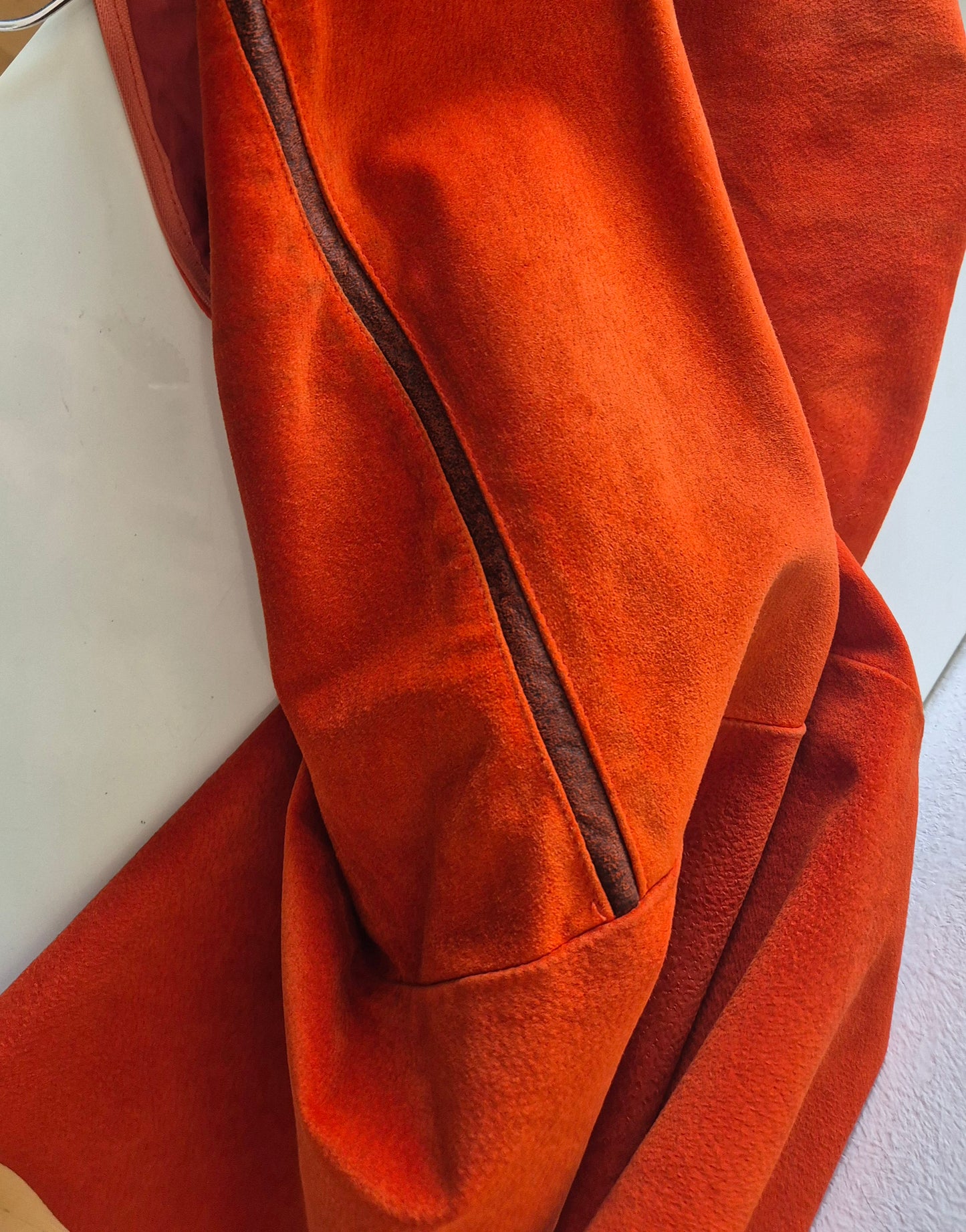 vintage narančasta suknja od brušene kože