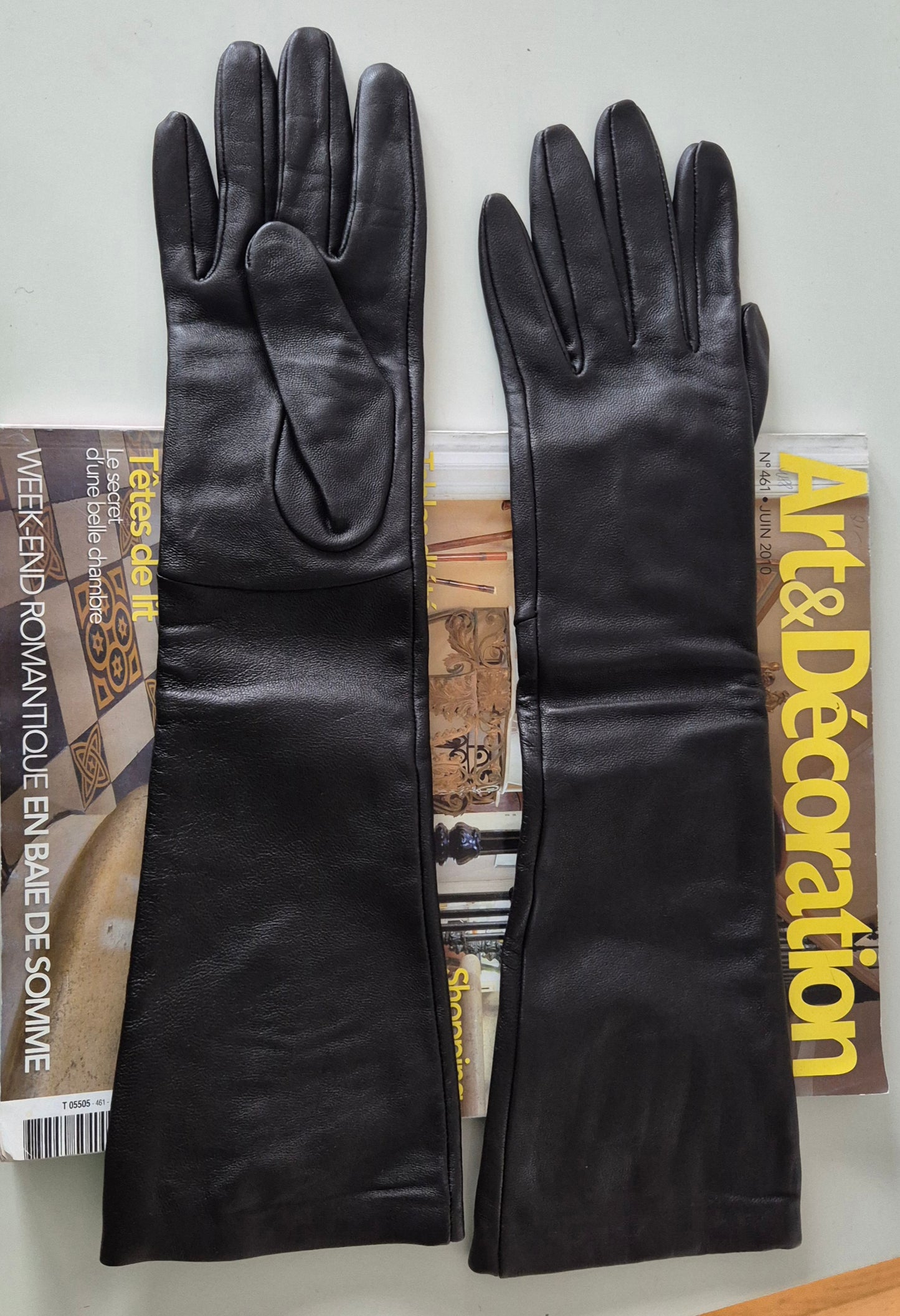 COS duge tamnosmeđe kožne rukavice, nove