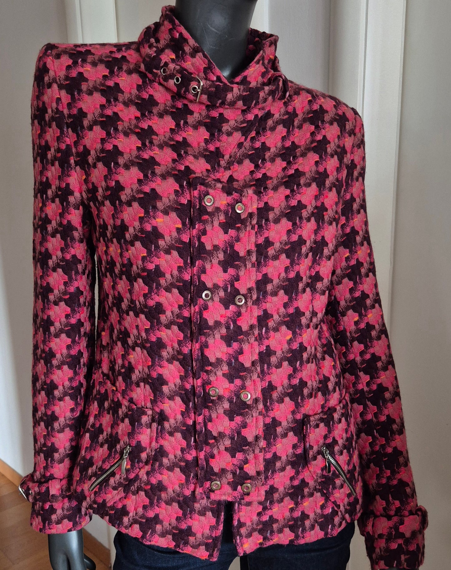 vintage tweed pepita jakna, vuna