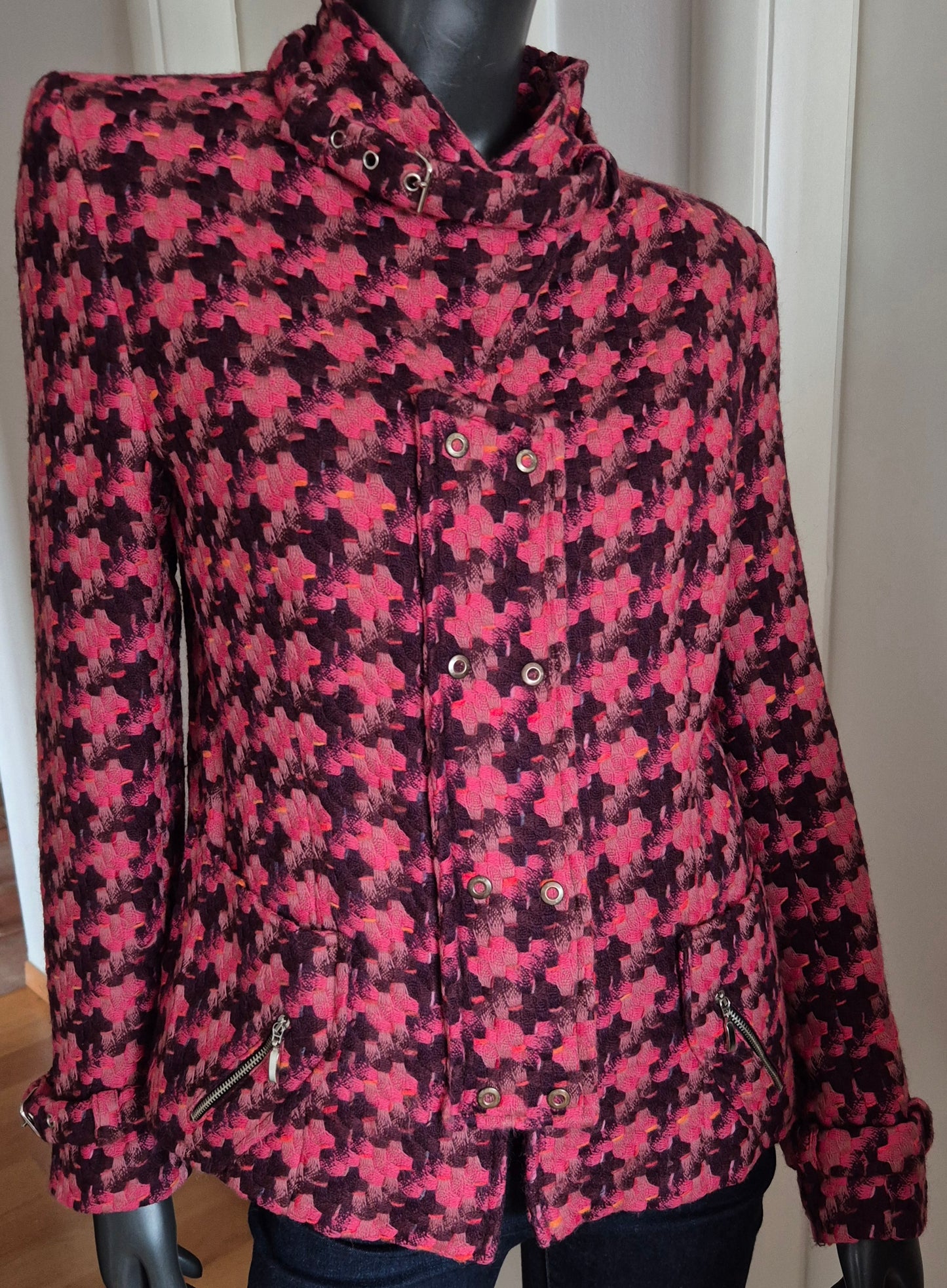 vintage tweed pepita jakna, vuna