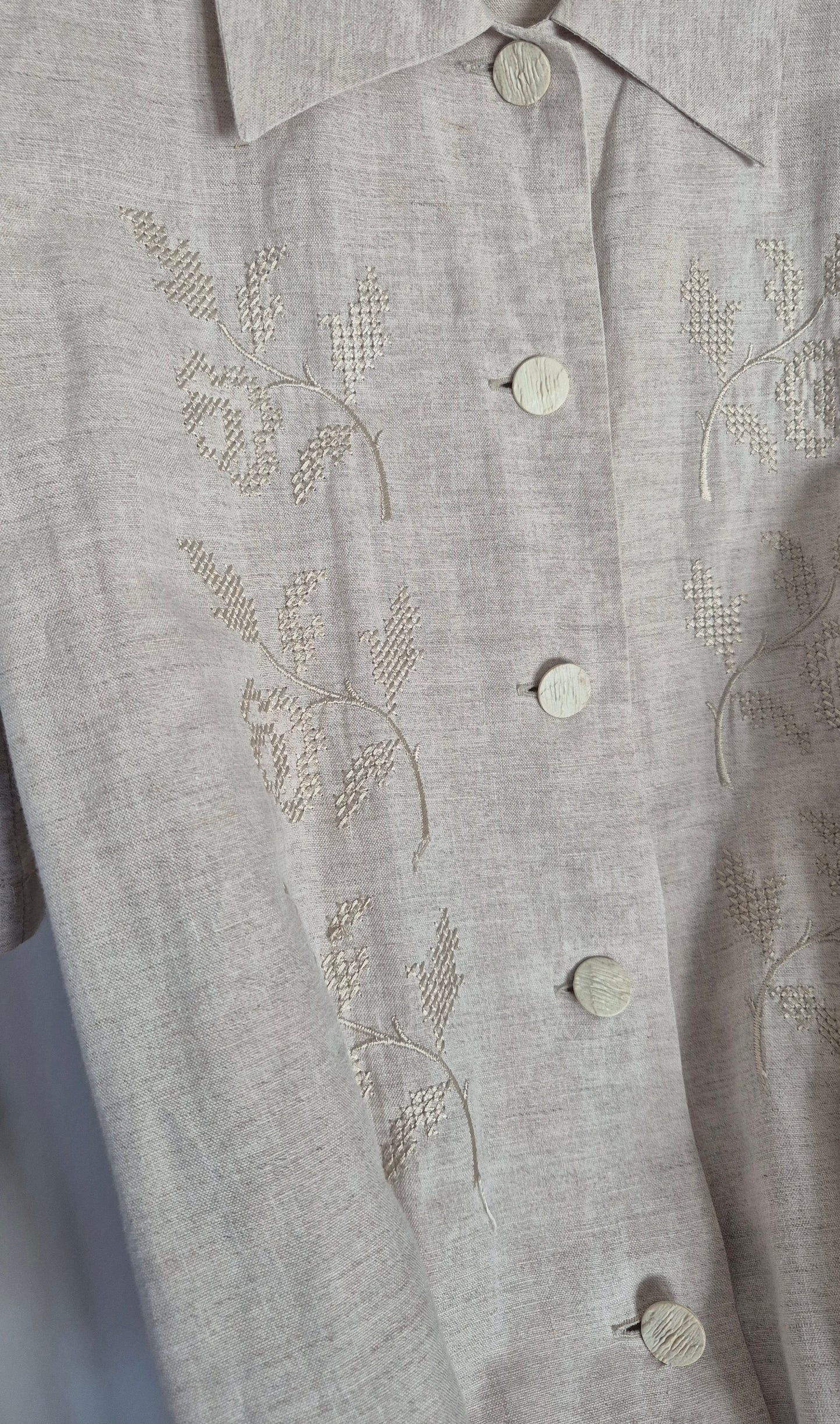 MURA vintage haljina, lan i pamuk s vezom