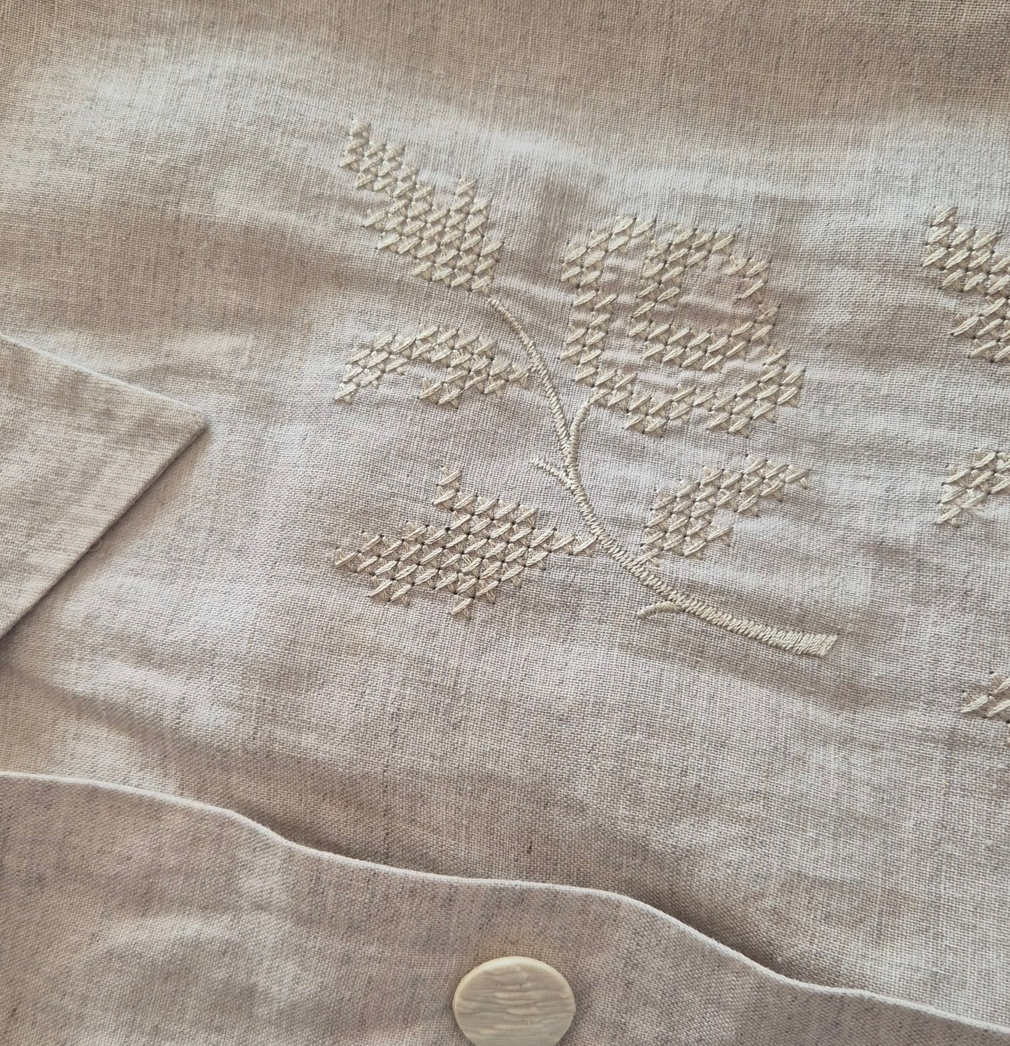 MURA vintage haljina, lan i pamuk s vezom