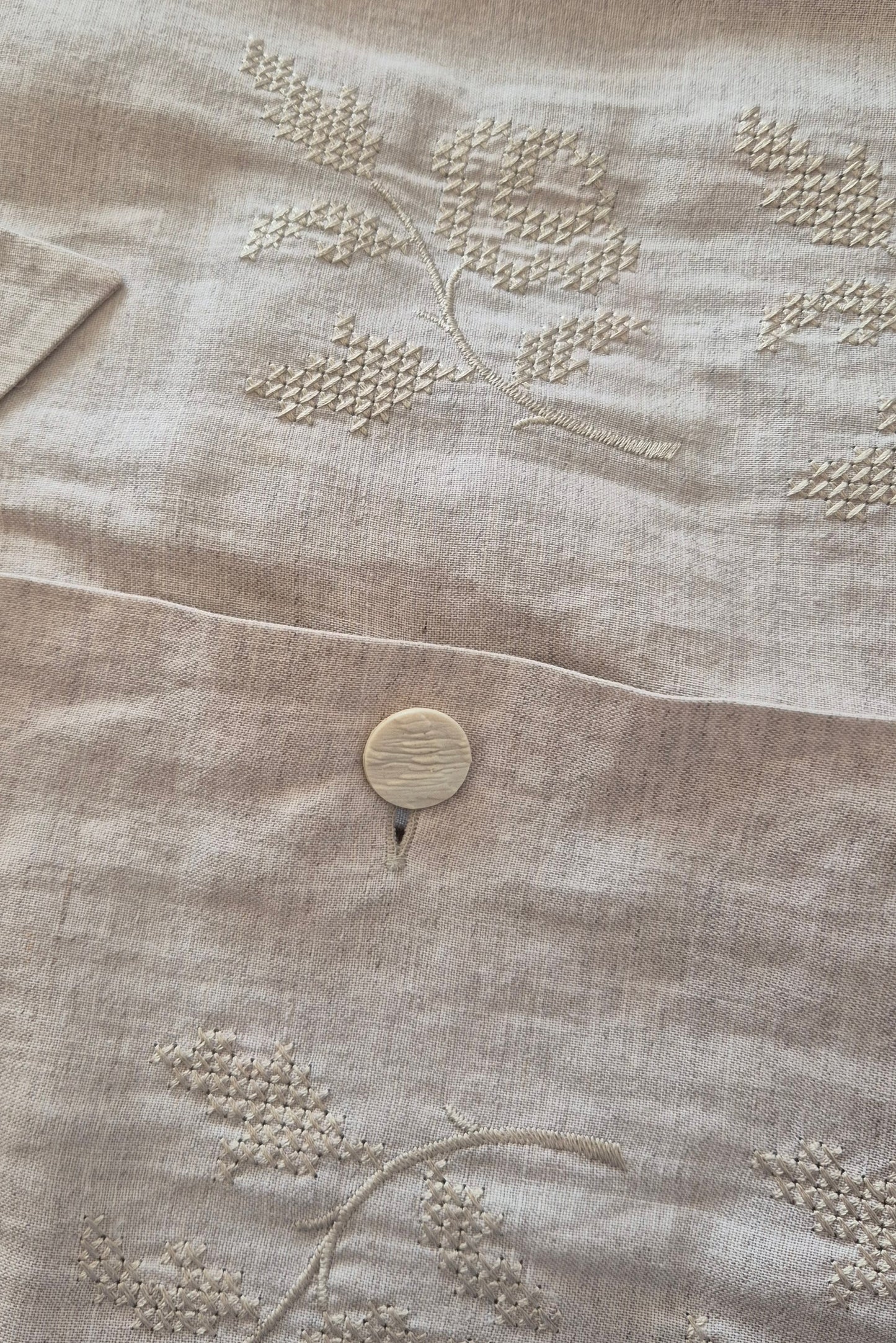 MURA vintage haljina, lan i pamuk s vezom