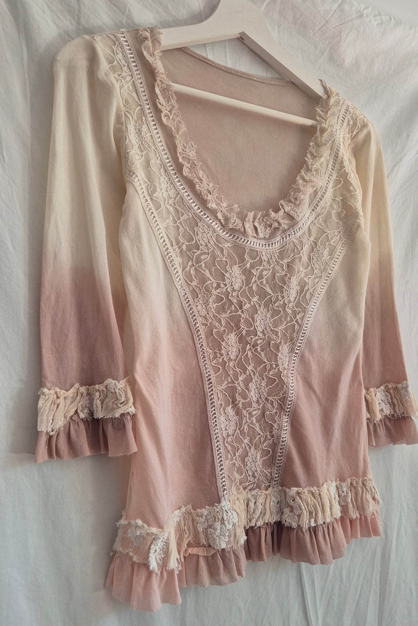 vintage mesh top s detaljima od svile i čipke