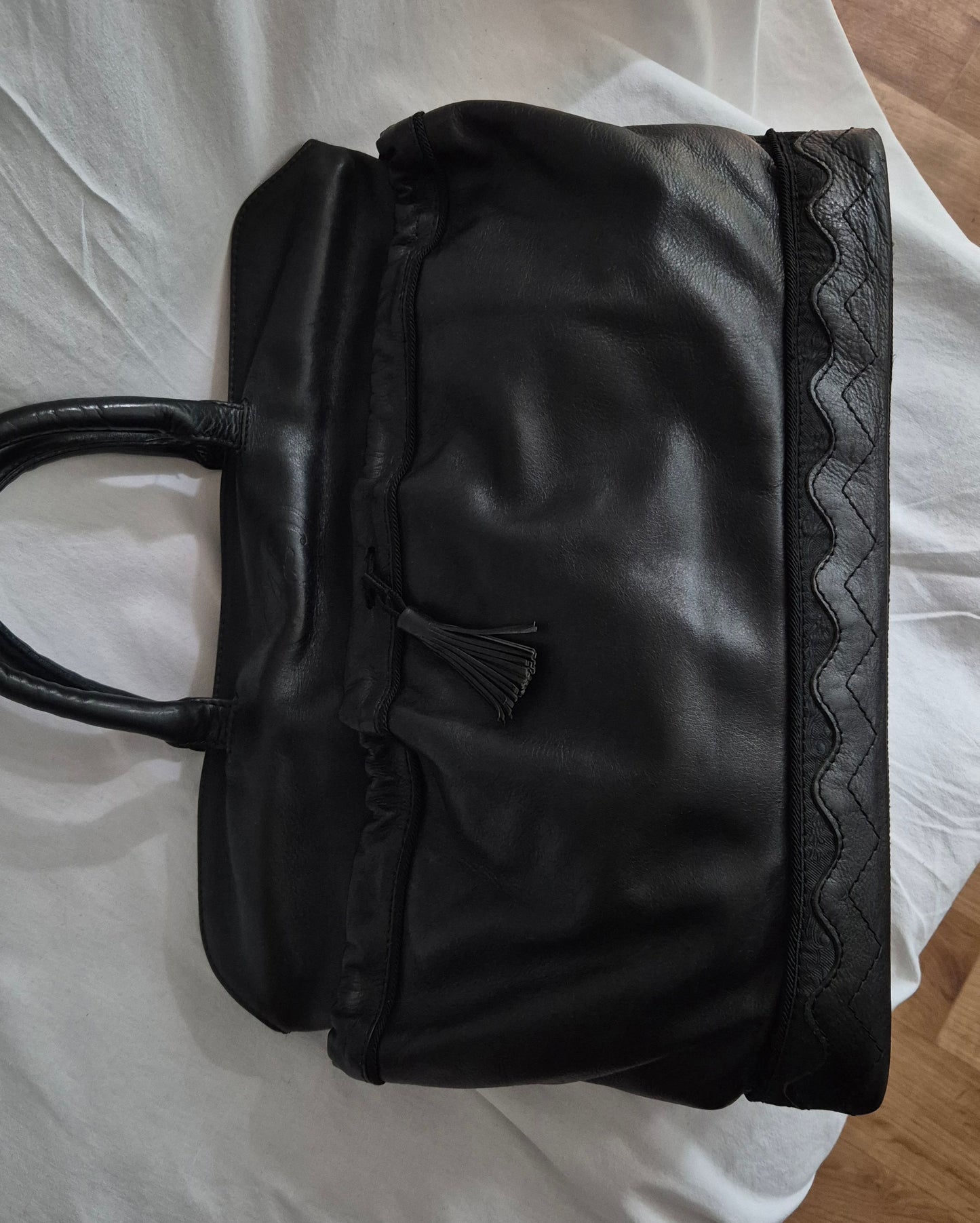 velika vintage torba, koža