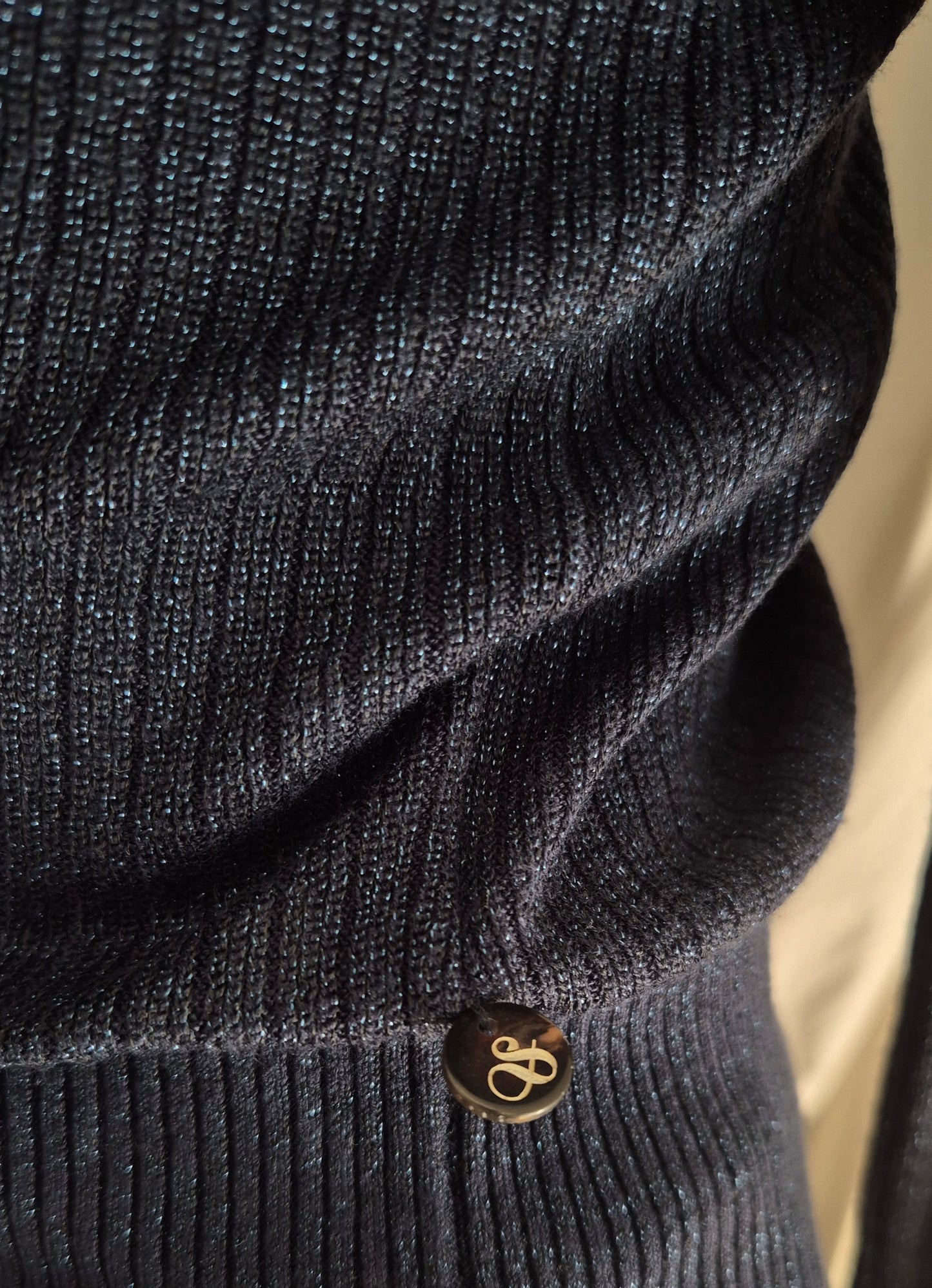 SCOTCH&SODA rebrasti pleteni polo top, tamnoplavi s malo sjaja, novo