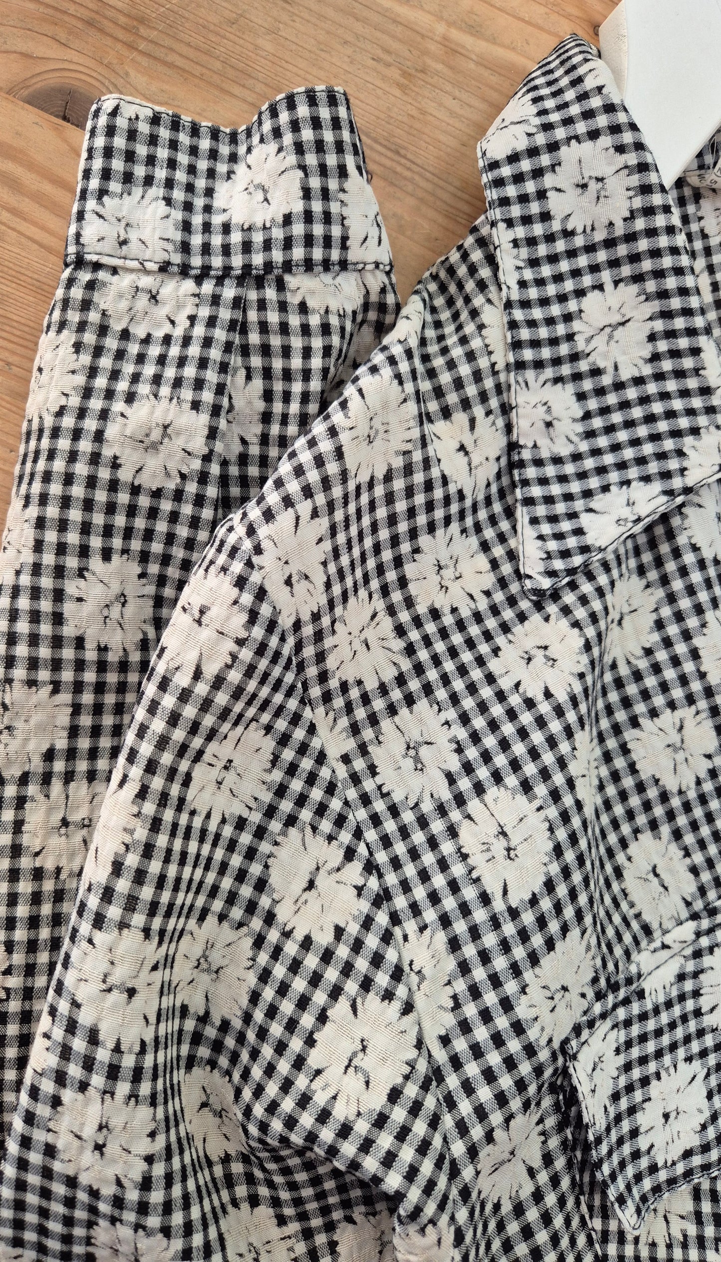 floral/gingham vintage košulja, rustikalni tip materijala 🖤🤍