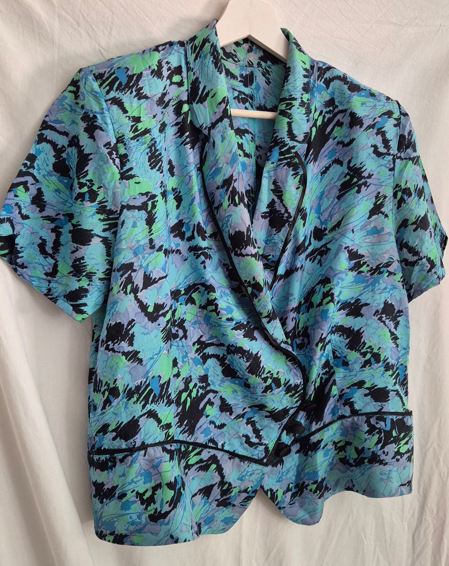 vintage bluza posebnog kroja, 100% svila