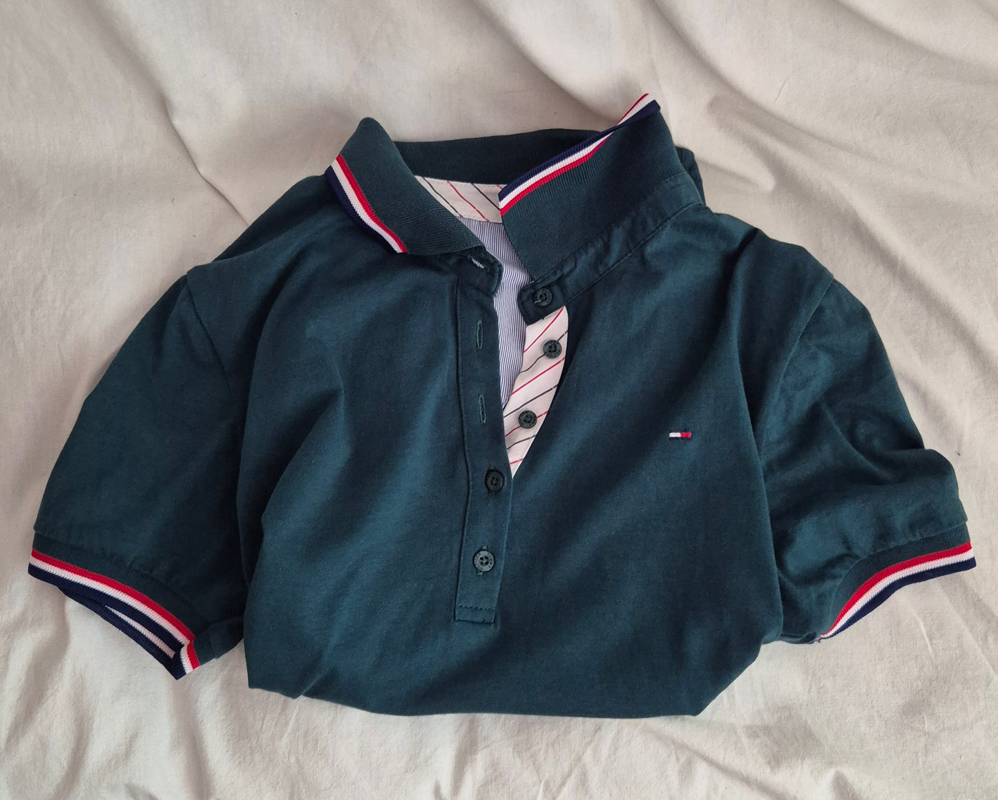 TOMMY HILFIGER tamnozelena polo majica, pamuk, nova