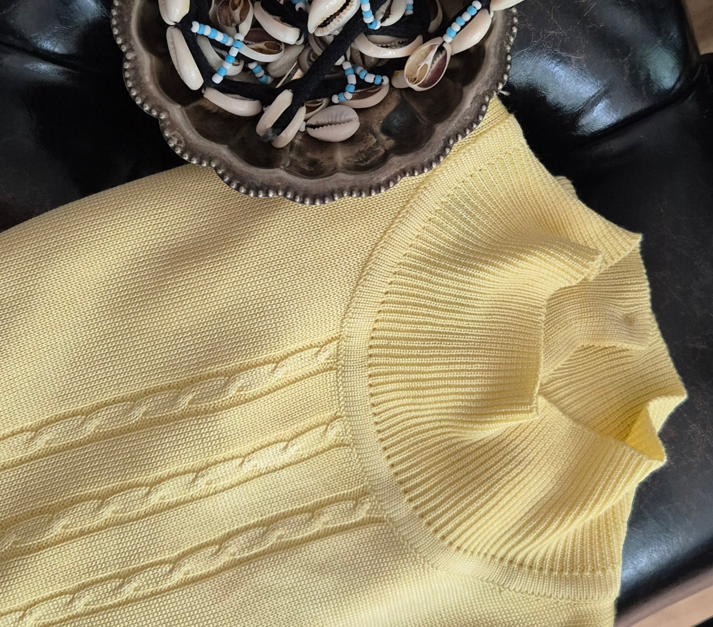 vintage butter yellow pleteni top, viskoza 🧈