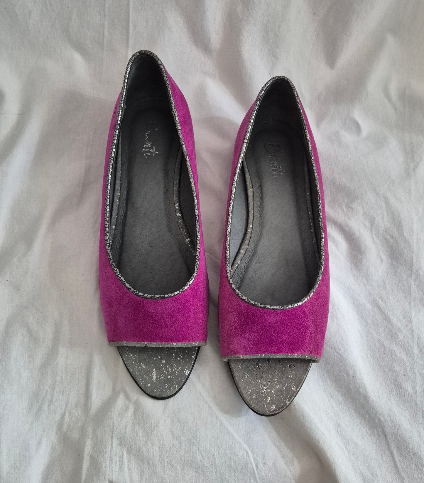 BUNTI balerinke, brušena koža, ručni rad, nove, 40 🎀