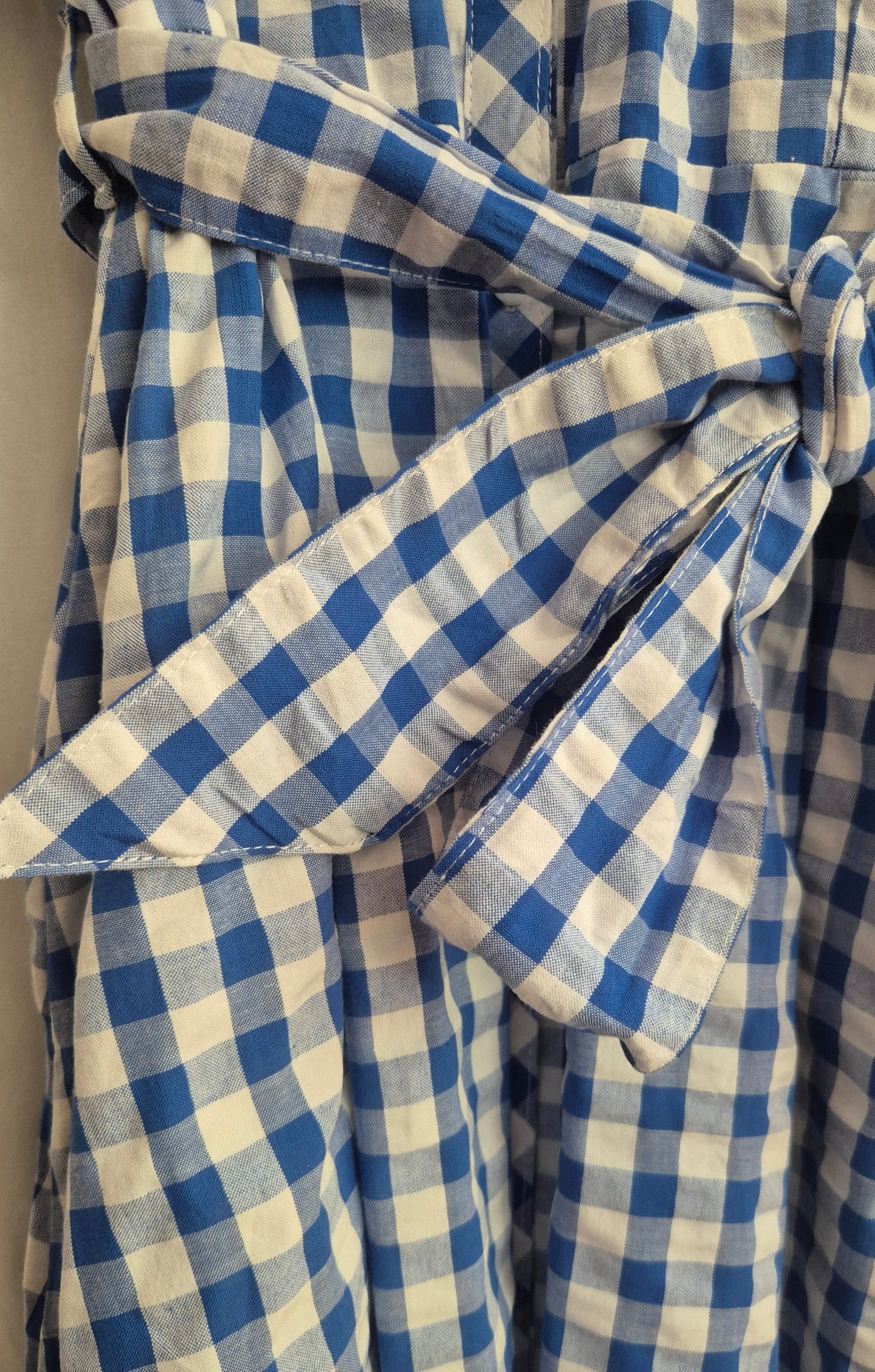 gingham haljina s remenom, pamuk
