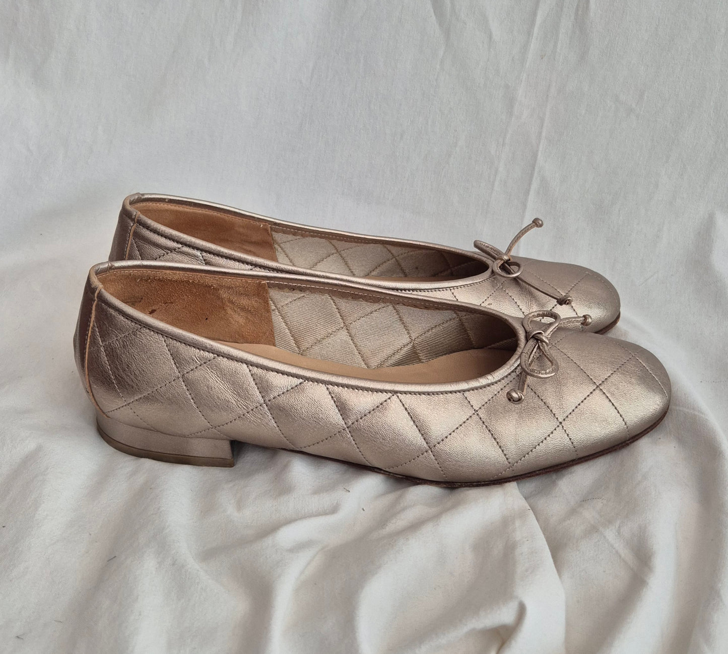 divne vintage metalik balerinke, koža, za 39