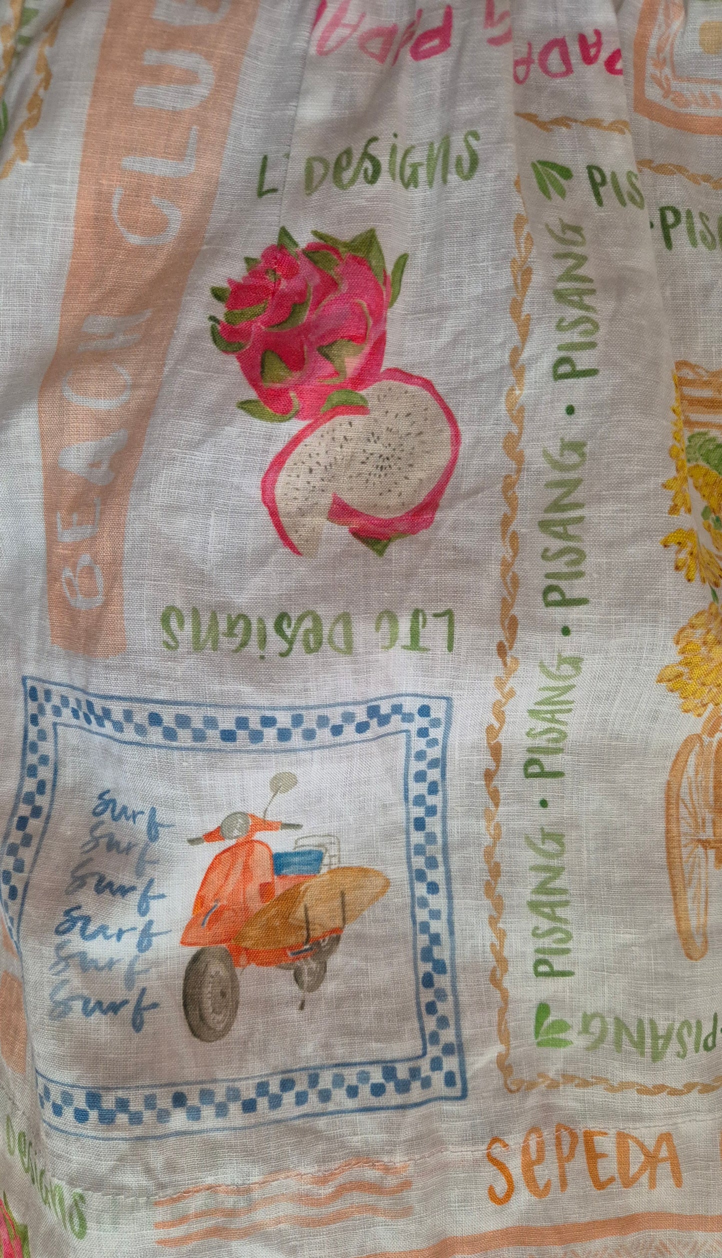 LJC DESIGNS haljina s ljetnim uzorkom, 100% lan, nova (s etiketom)