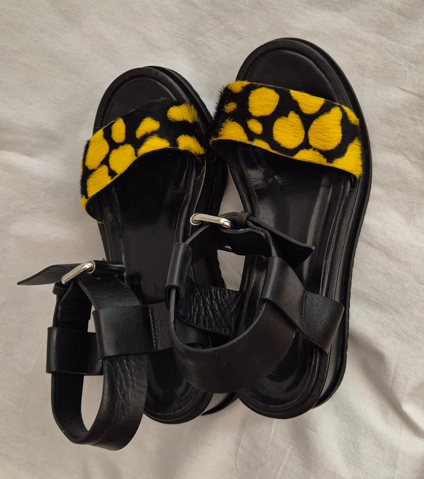 ALEXANDER MCQUEEN sandale, koža i dlaka, 38