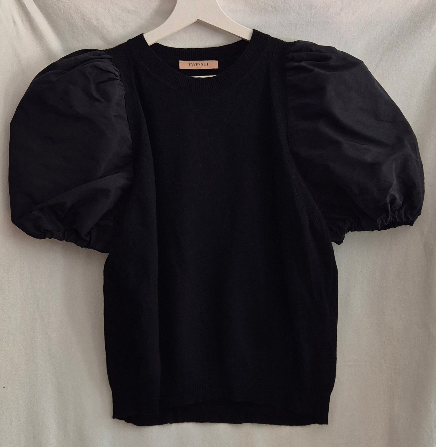 TWINSET pleteni top s balon rukavima