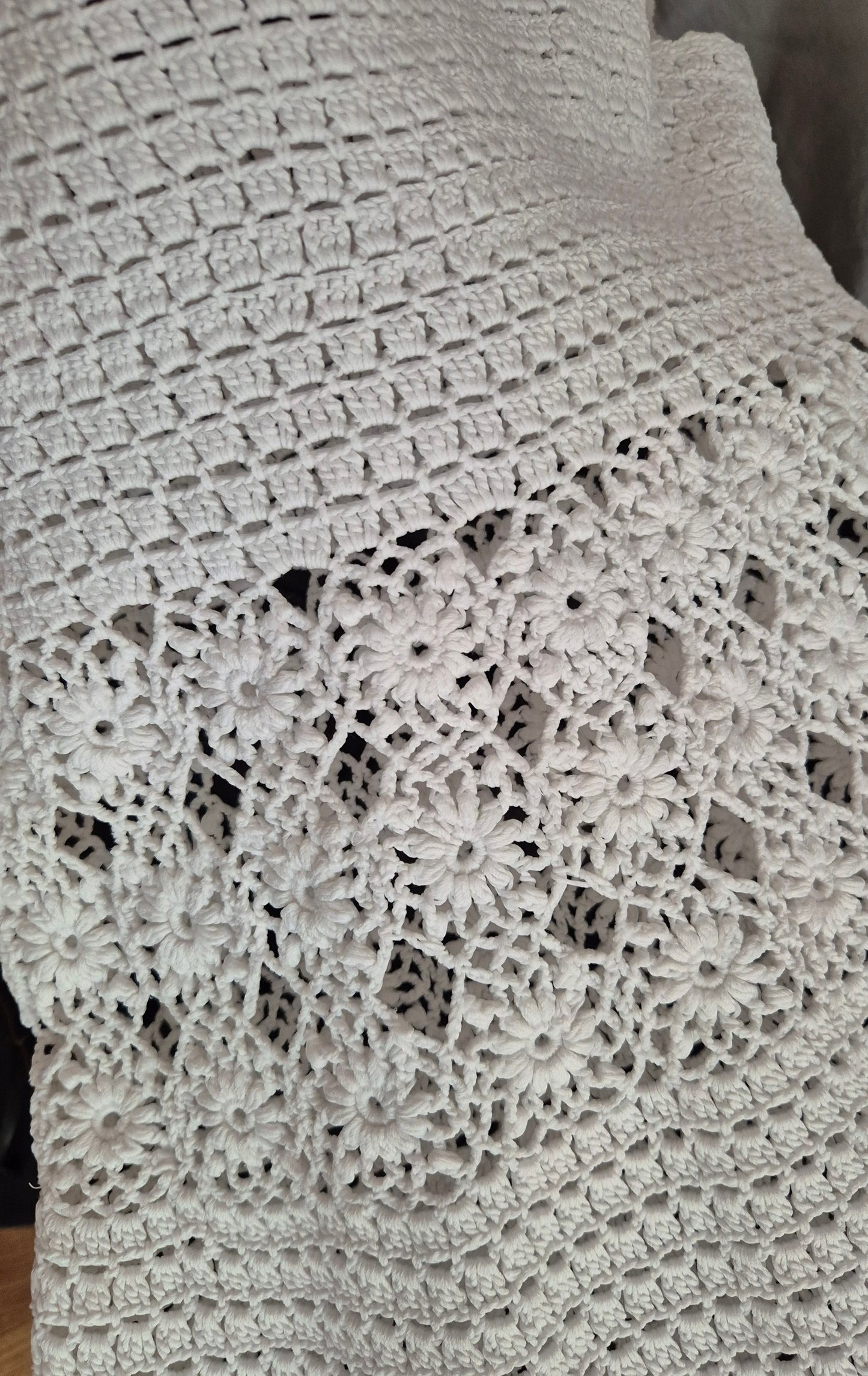 kukičana bijela haljina, vintage