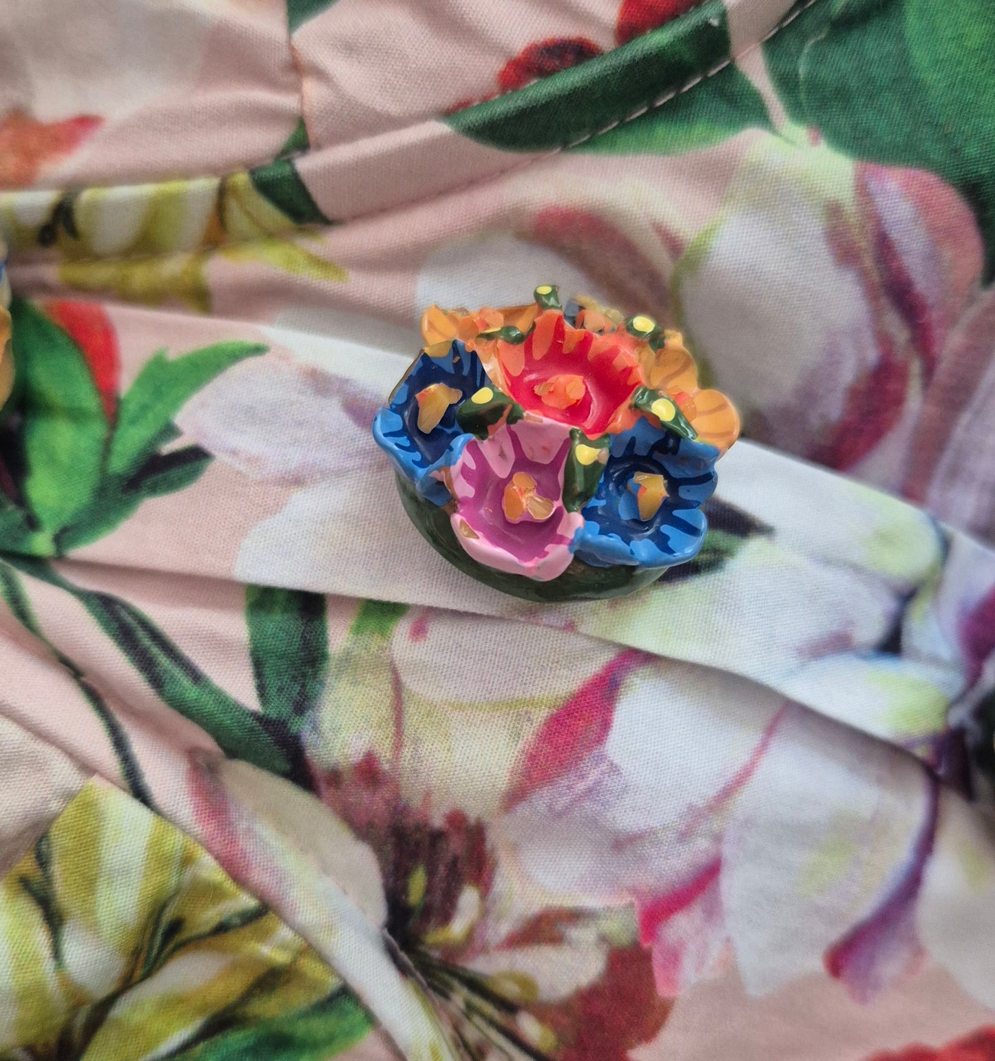 floral haljina s predivnom dugmadi, pamuk, nova
