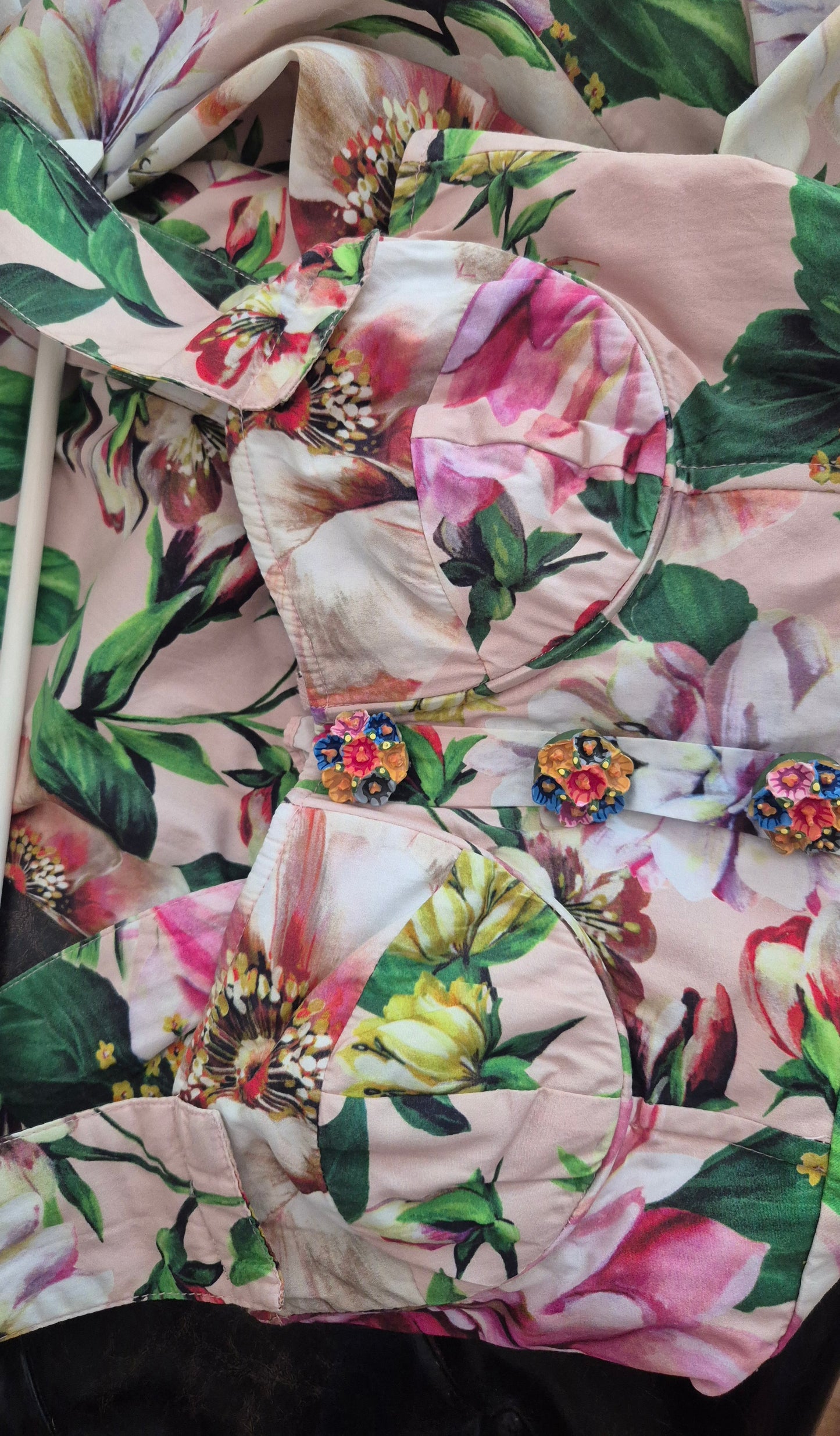 floral haljina s predivnom dugmadi, pamuk, nova