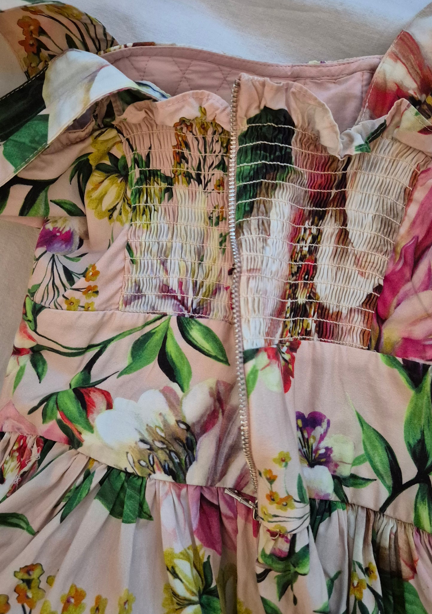 floral haljina s predivnom dugmadi, pamuk, nova