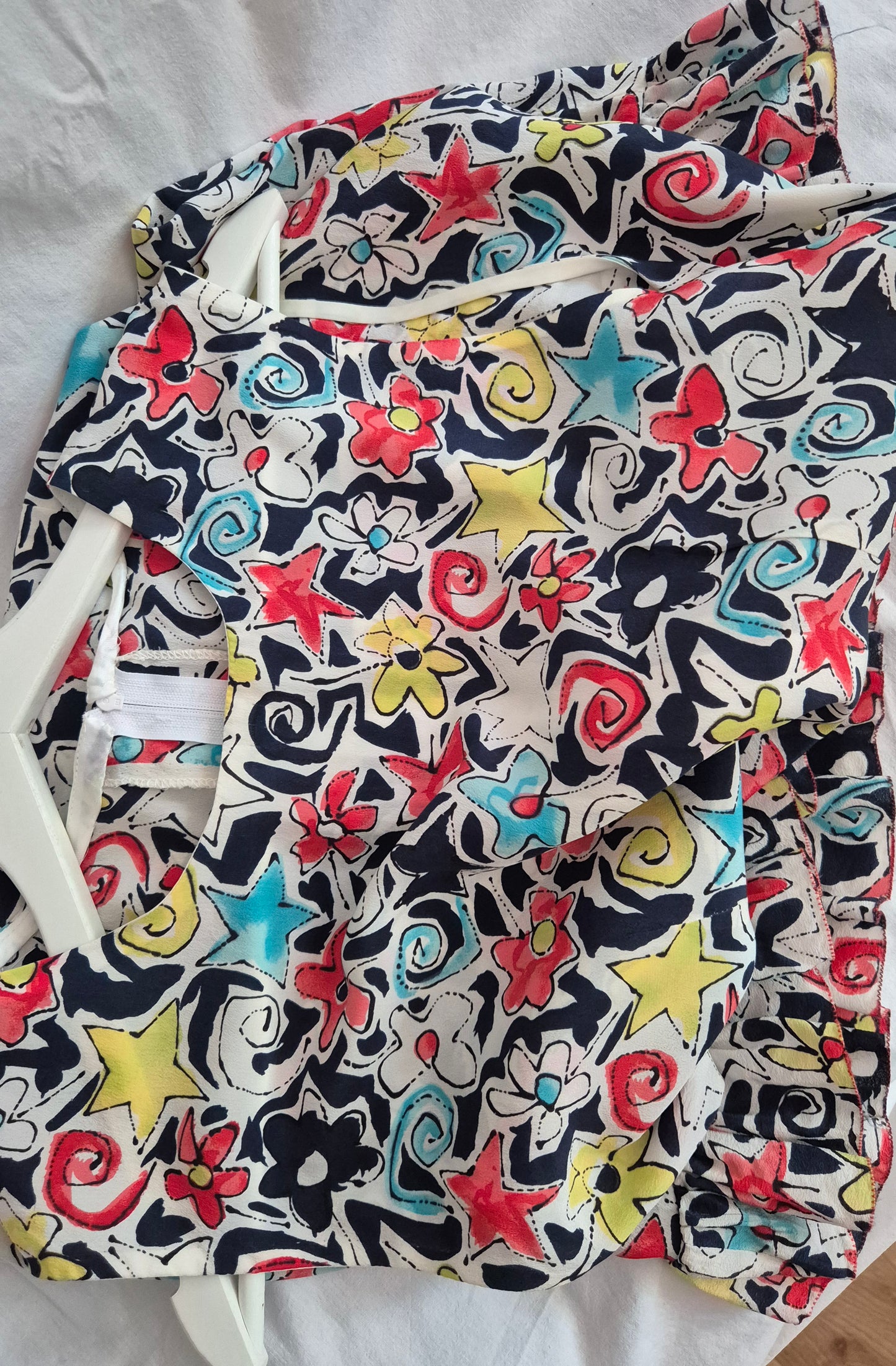 vintage haljina s uzorkom i volanom, svila, nova 🍭
